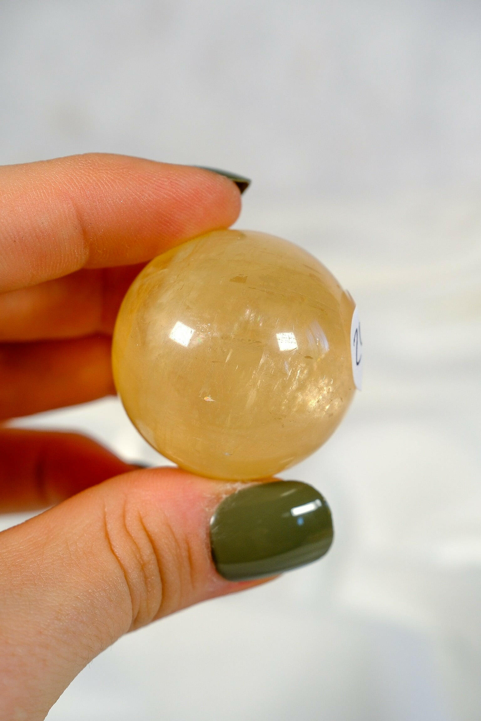 Honey Calcite Sphere Healing Crystal.