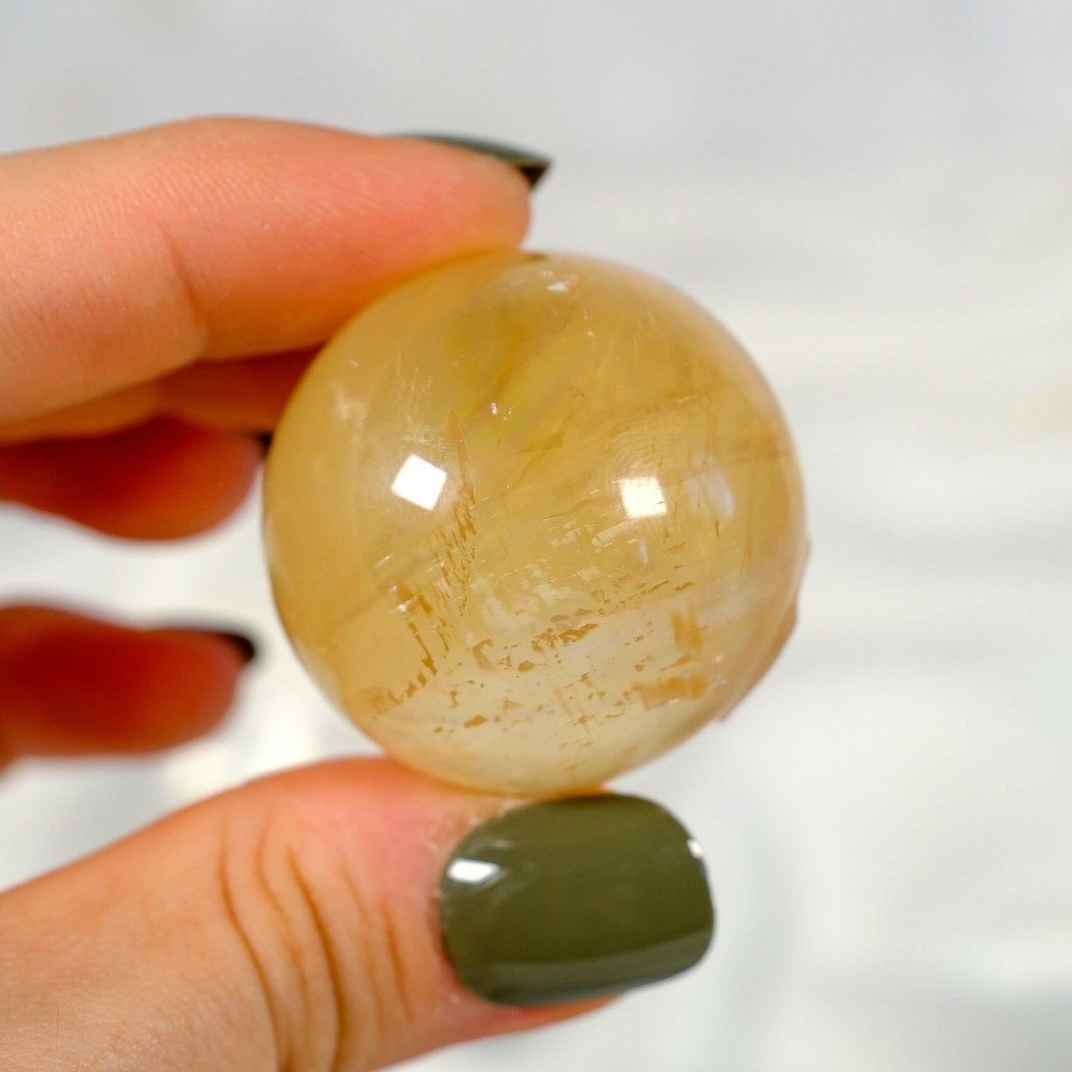 Honey Calcite Sphere Healing Crystal.