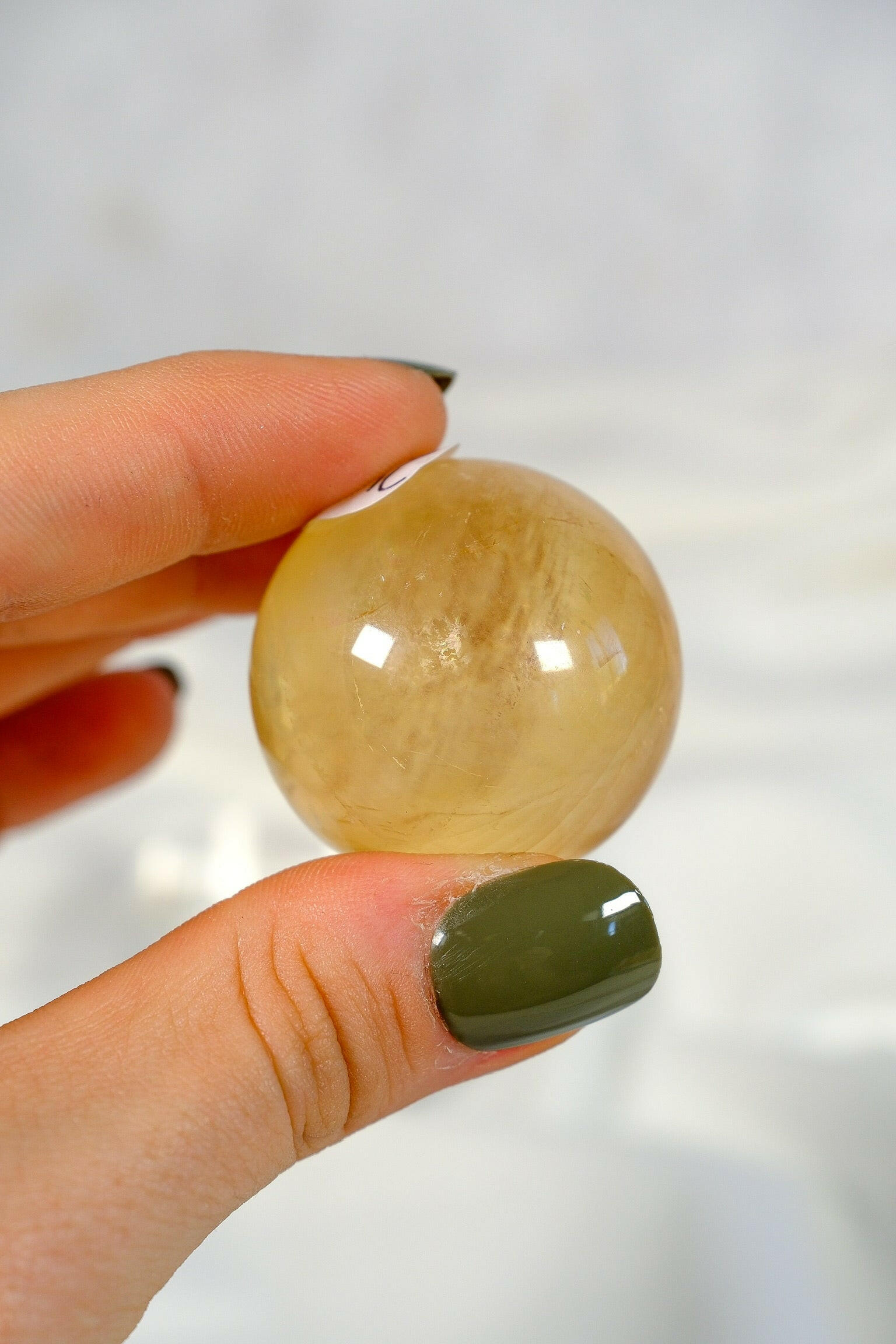 Honey Calcite Sphere Healing Crystal.