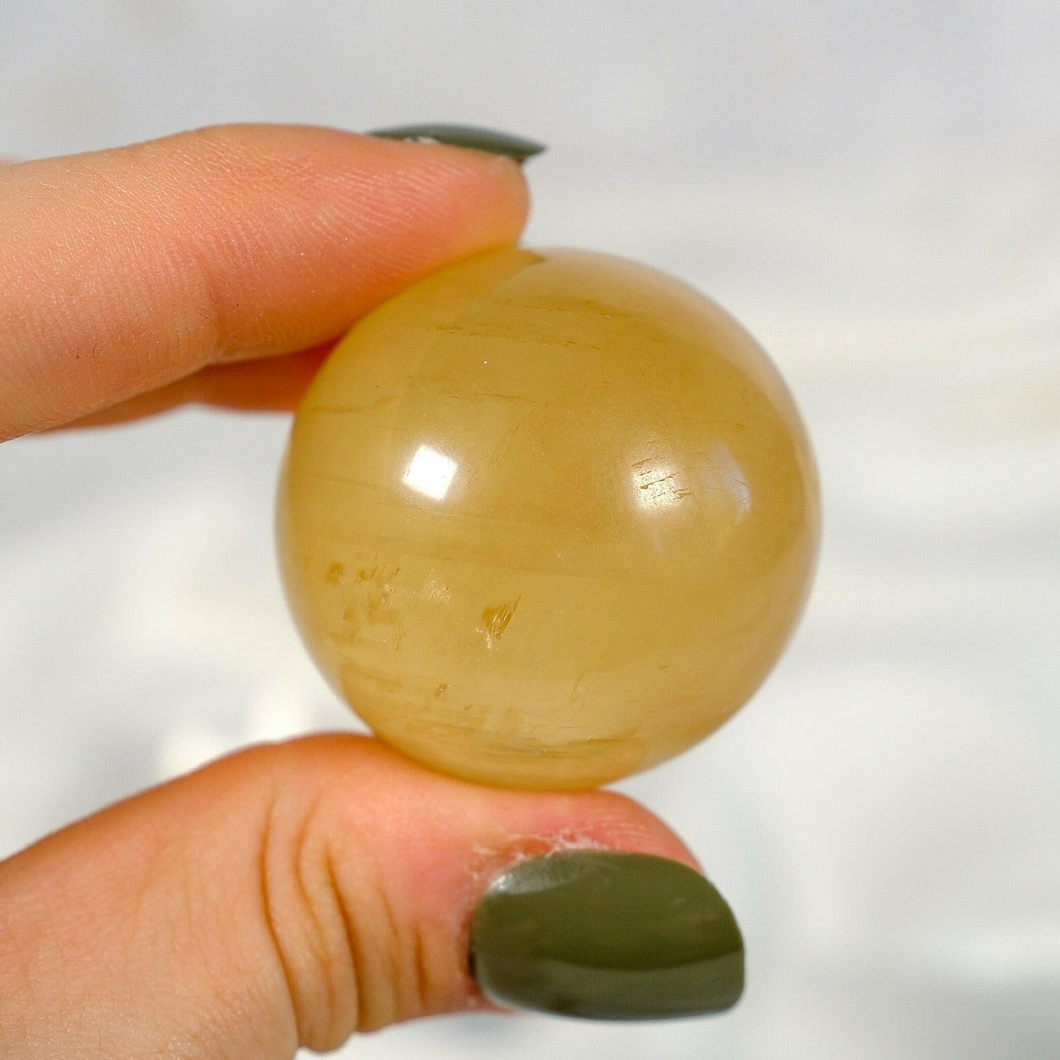 Honey Calcite Sphere Healing Crystal.