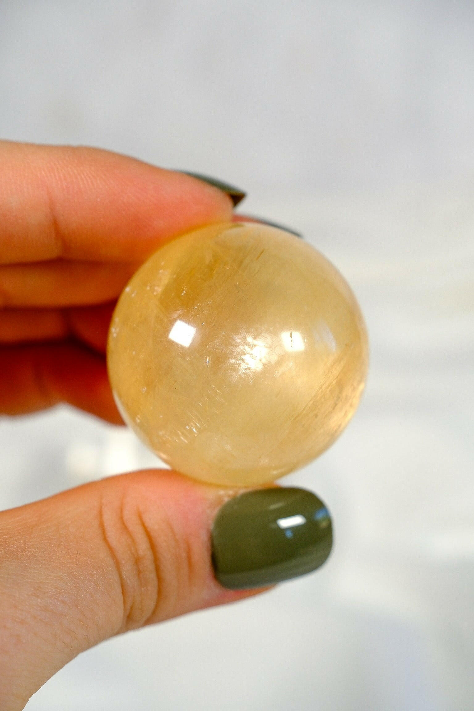 Honey Calcite Sphere Healing Crystal.