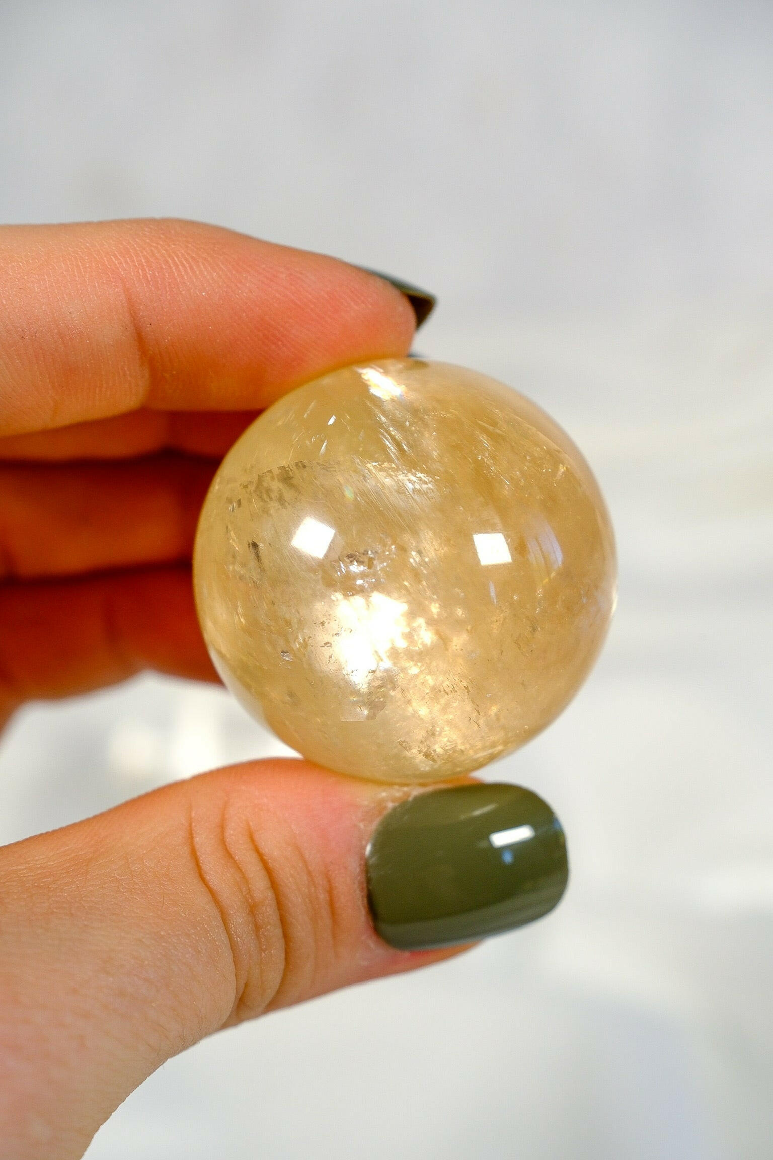 Honey Calcite Sphere Healing Crystal.