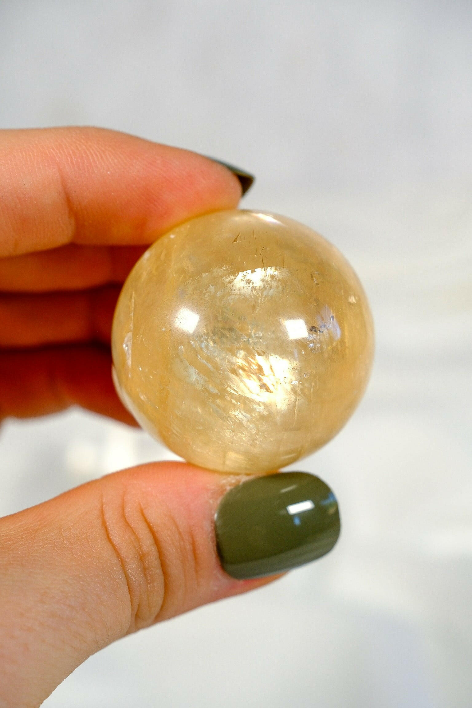 Honey Calcite Sphere Healing Crystal.