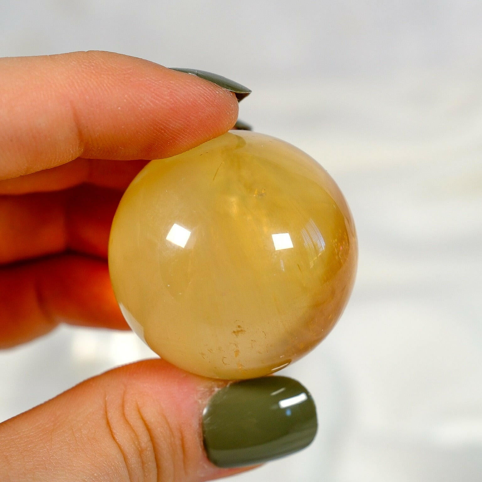 Honey Calcite Sphere Healing Crystal.