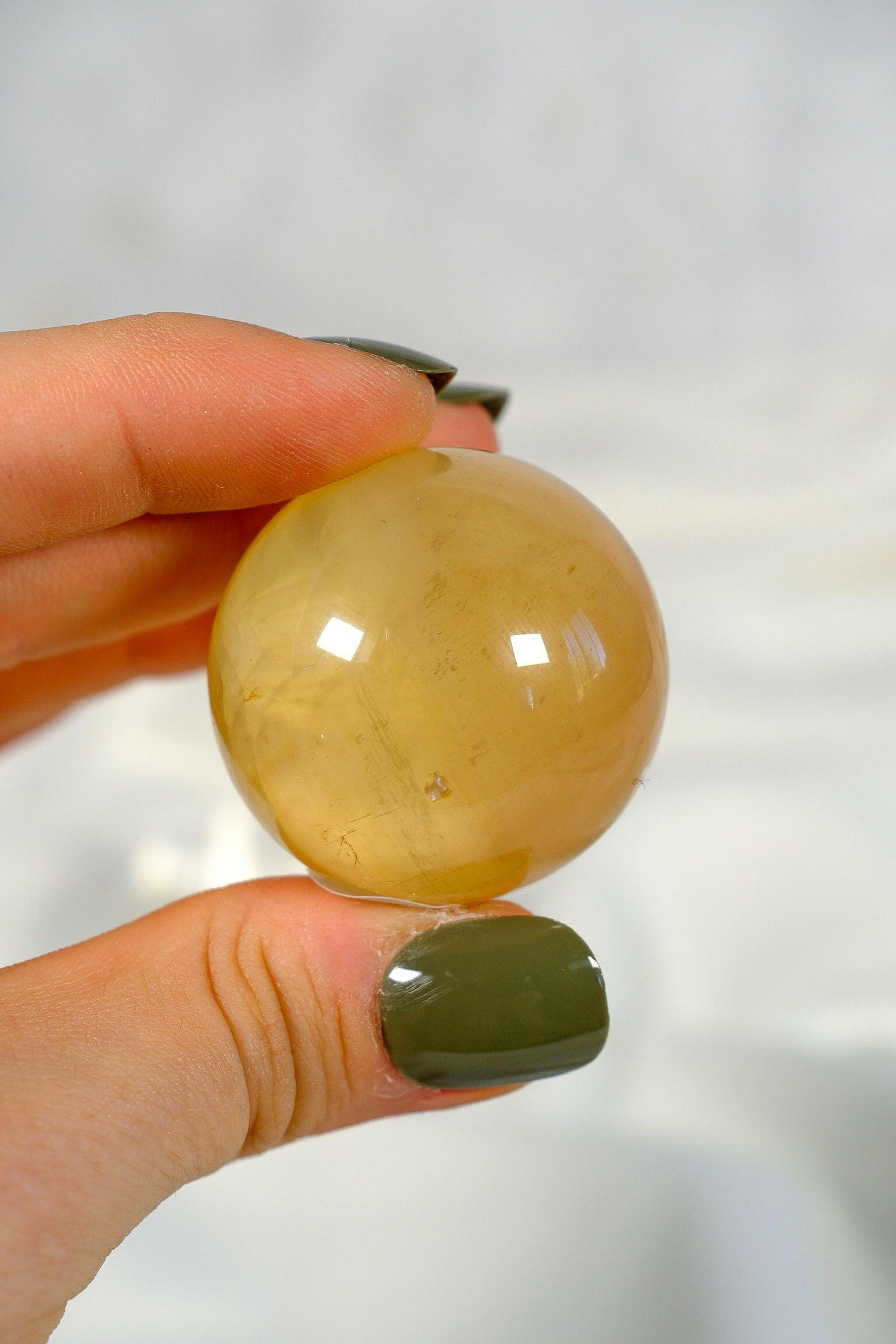Honey Calcite Sphere Healing Crystal.