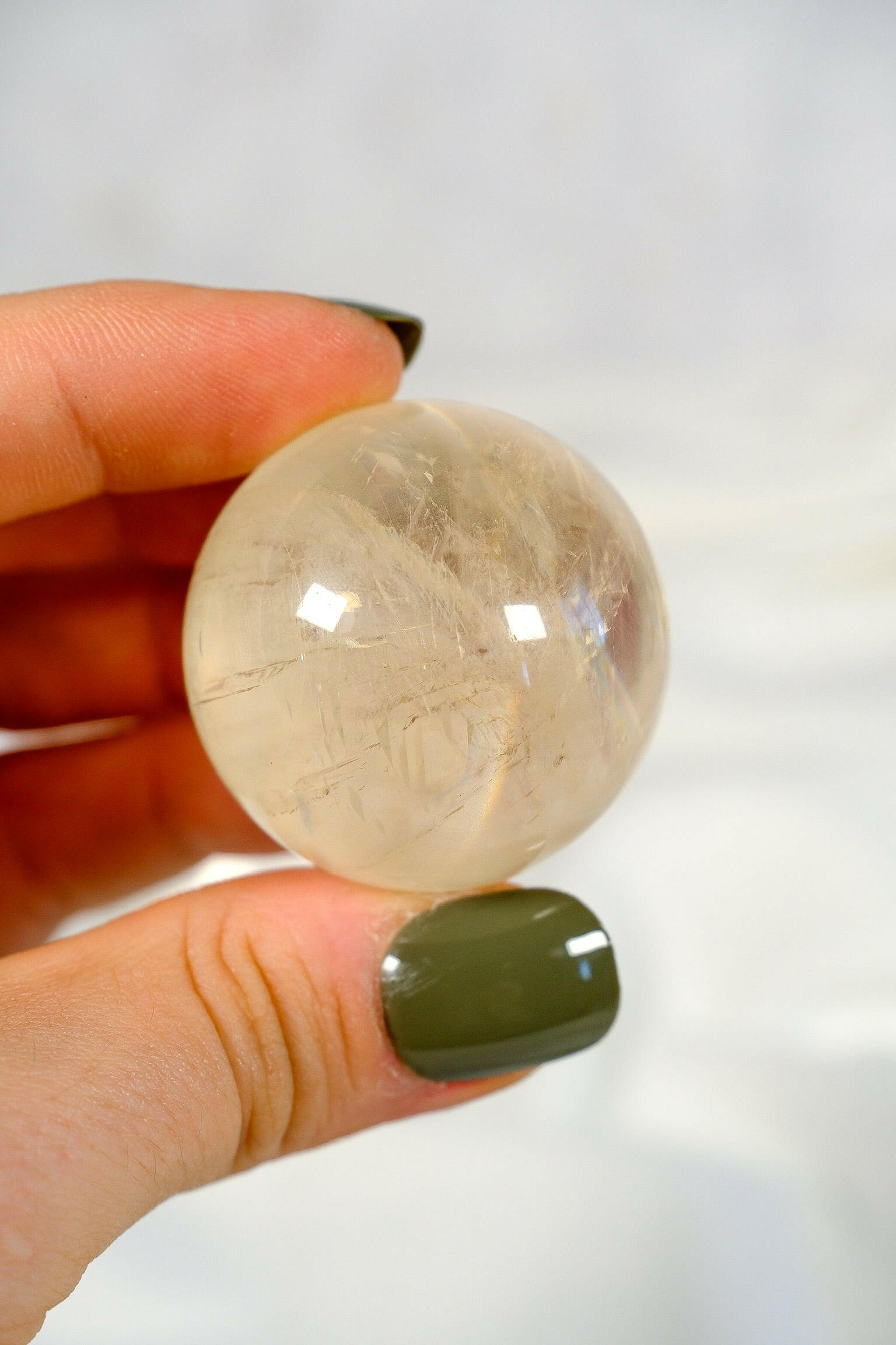 Honey Calcite Sphere Healing Crystal.