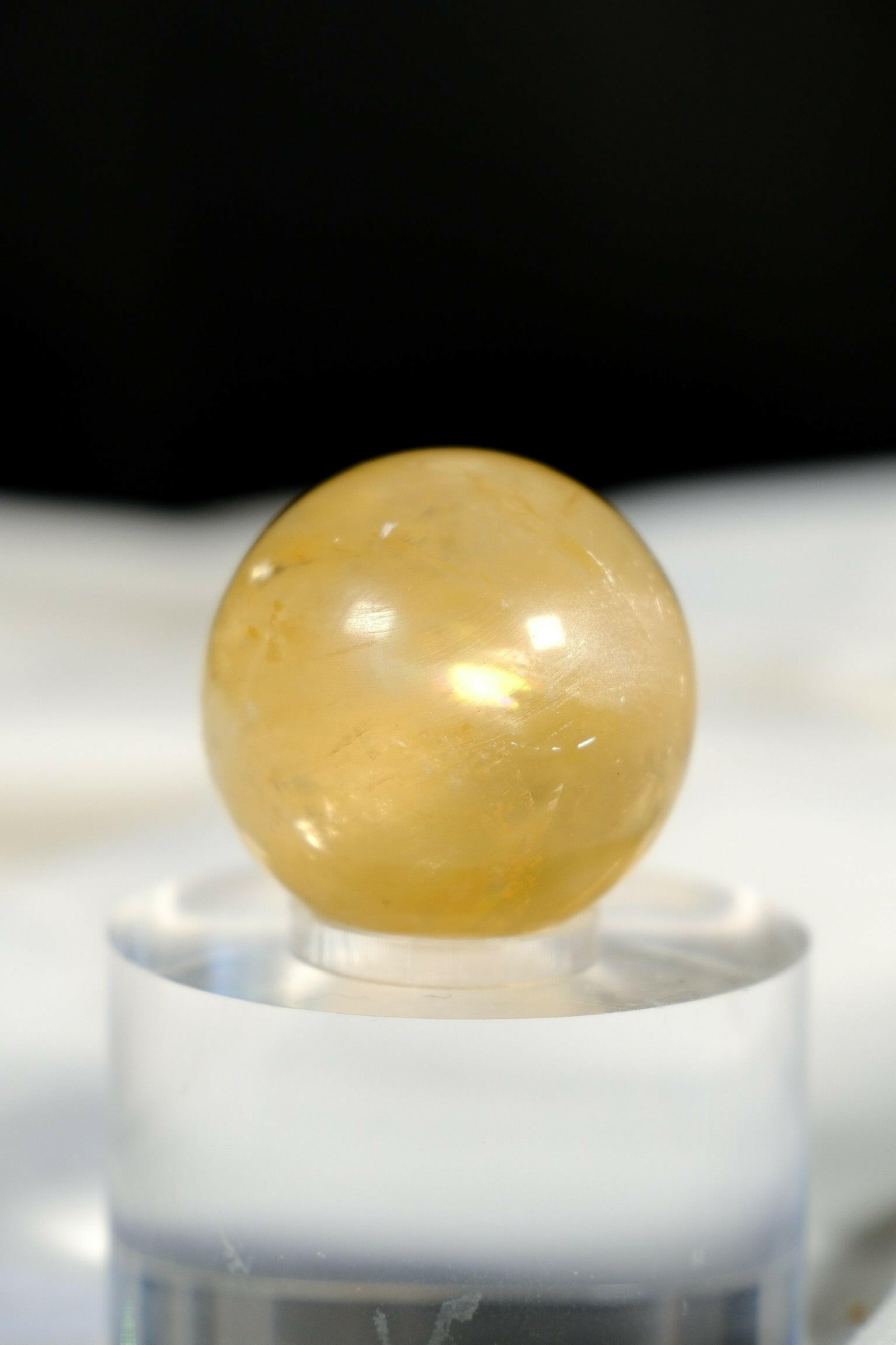 Honey Calcite Sphere Healing Crystal.