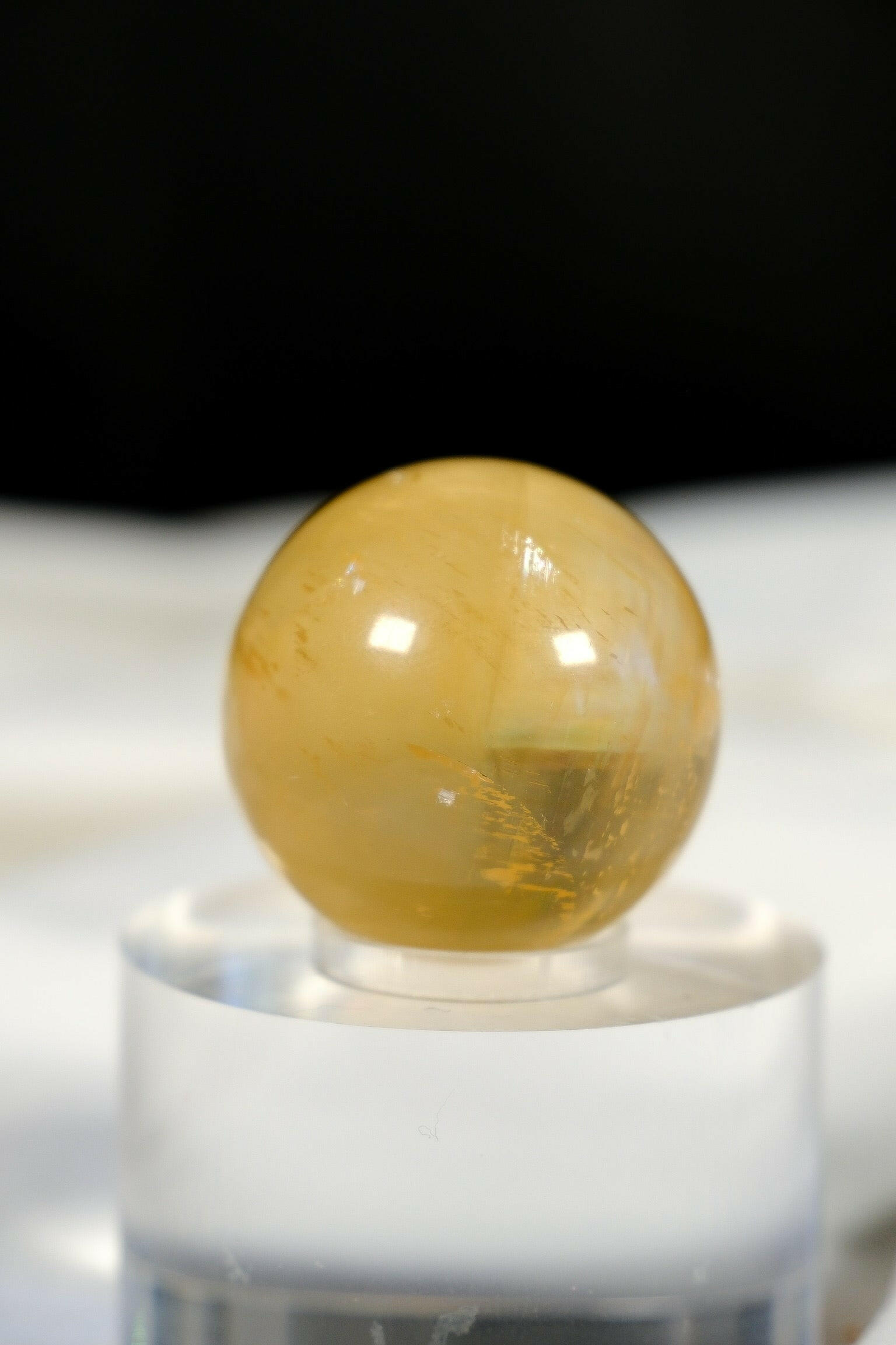 Honey Calcite Sphere Healing Crystal.