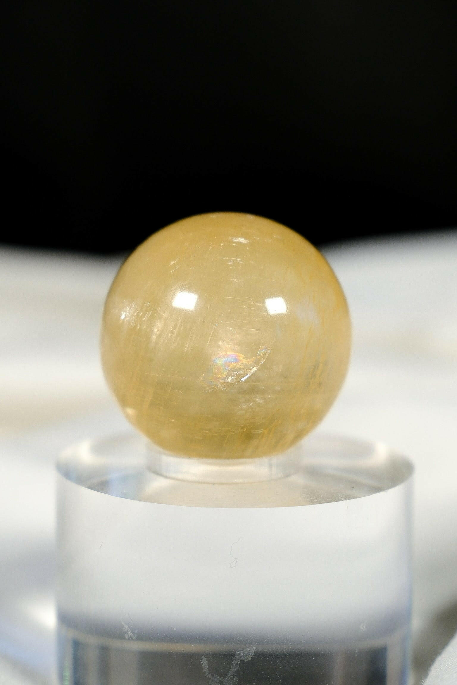 Honey Calcite Sphere Healing Crystal.
