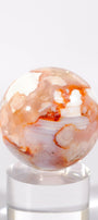 Flower Agate/Carnelian Sphere Healing Crystal.