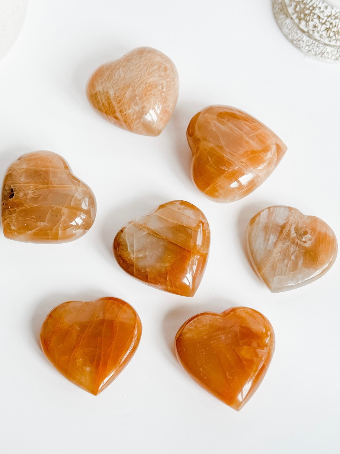 Peach Moonstone Heart