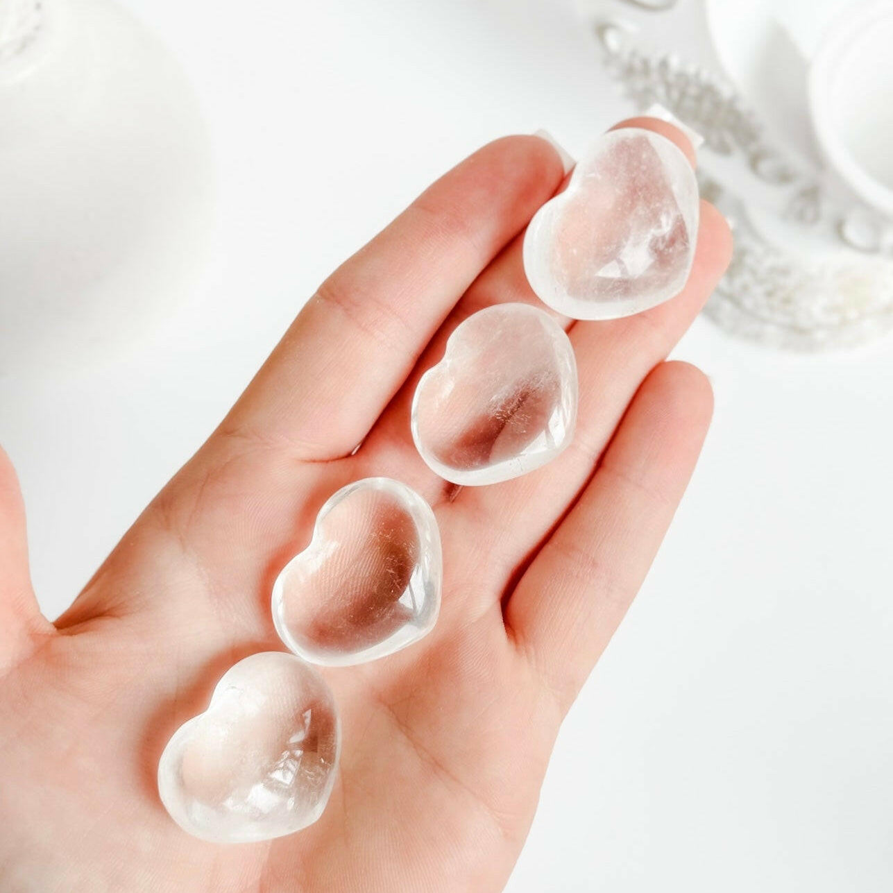 Clear Quartz Heart Healing Crystal.