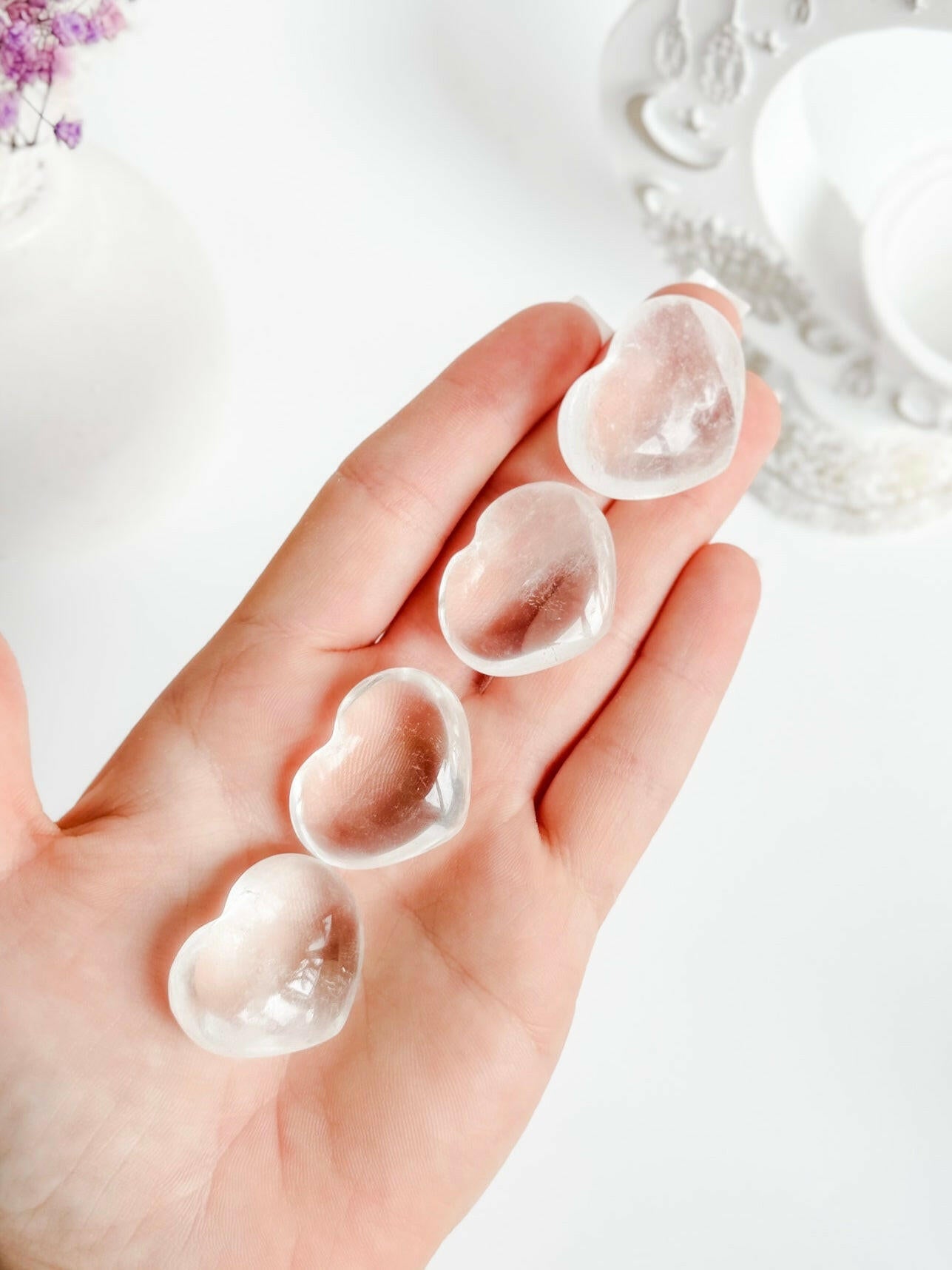 Clear Quartz Heart Healing Crystal.
