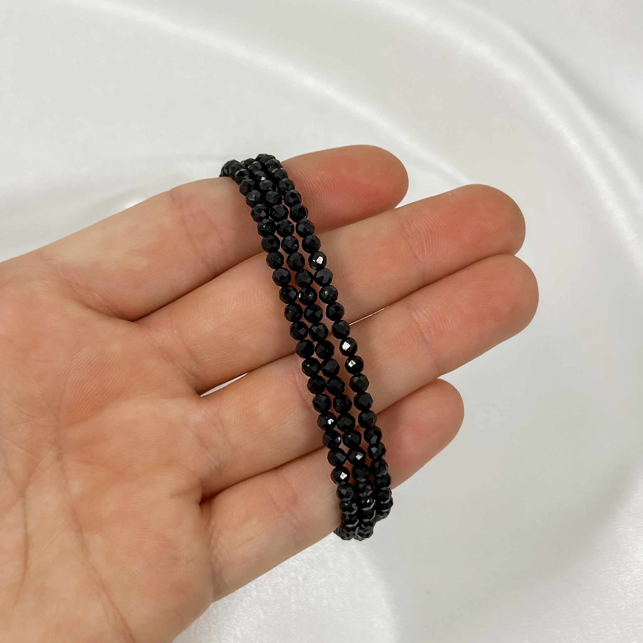 Obsidian Faceted Bracelet - Adjustable