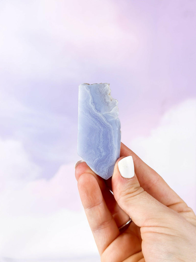 Blue Lace Agate Slab - Premium healing crystal from Stones of Virtue Australia.