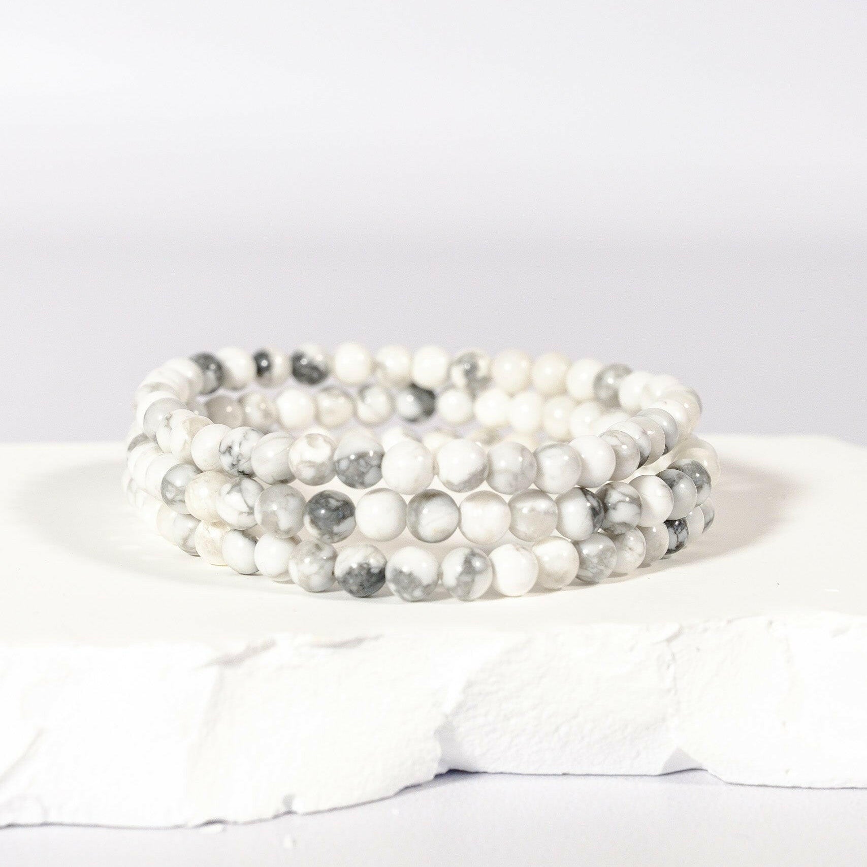 4mm Howlite Bracelet Healing Crystal.