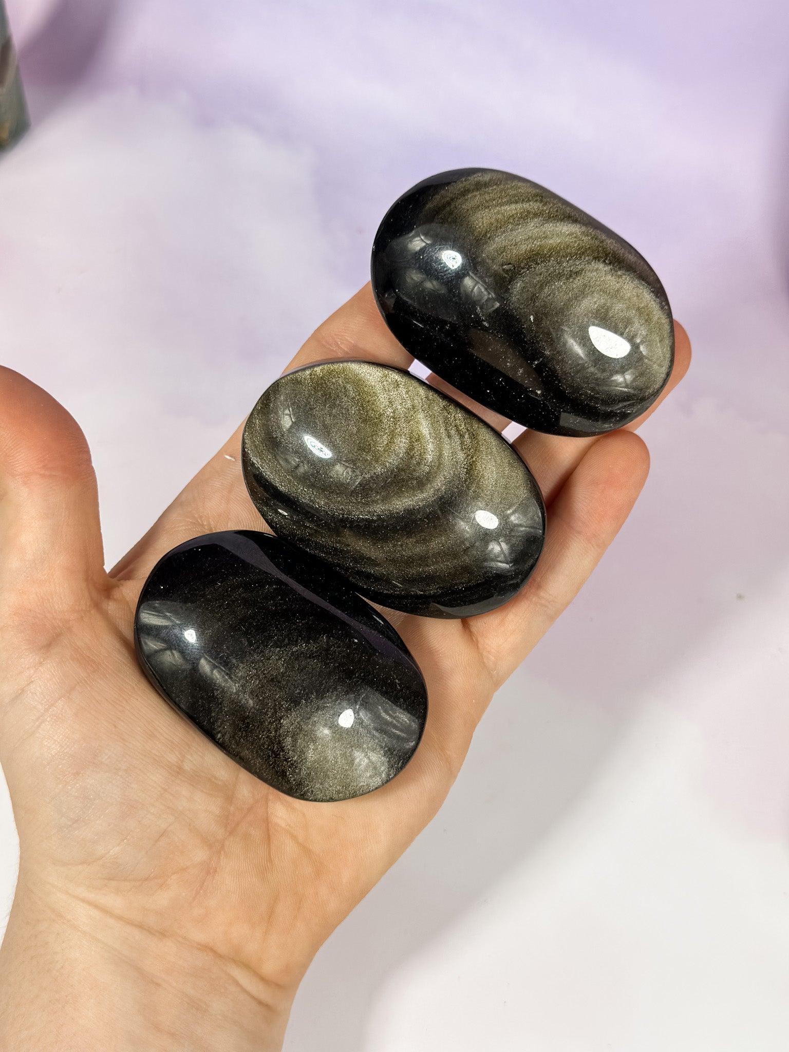 Goldsheen Obsidian Palmstone