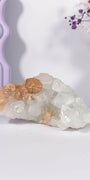 Apophyllite and Peach Stillbite Cluster with Hematite Inclusions