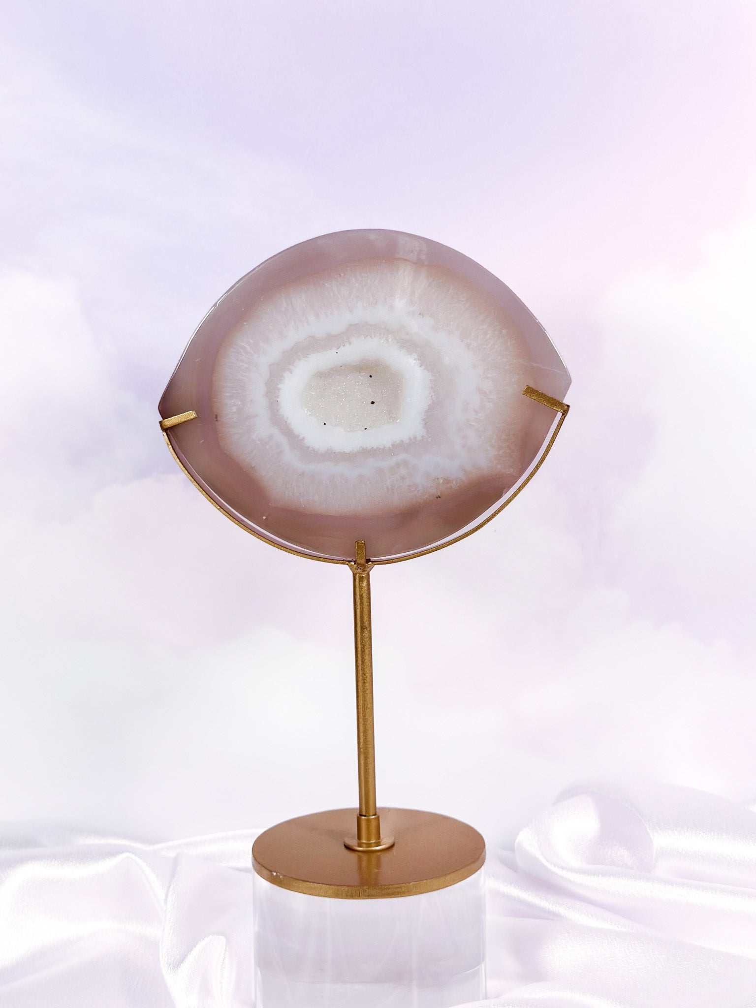 Druzy Agate Eye on Stand