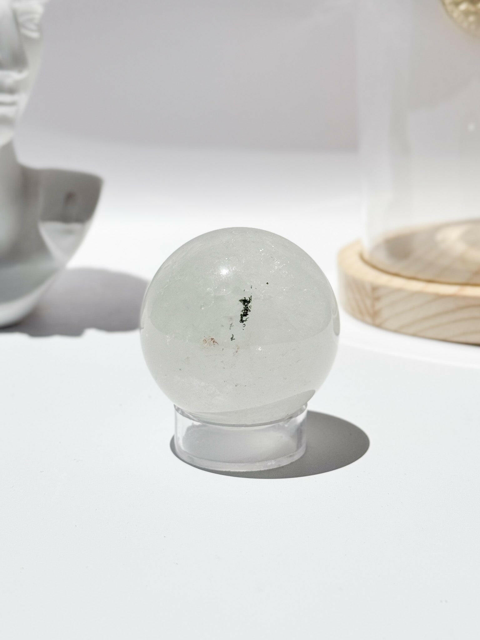 Clear Quartz Sphere with Inclusions Healing Crystal.