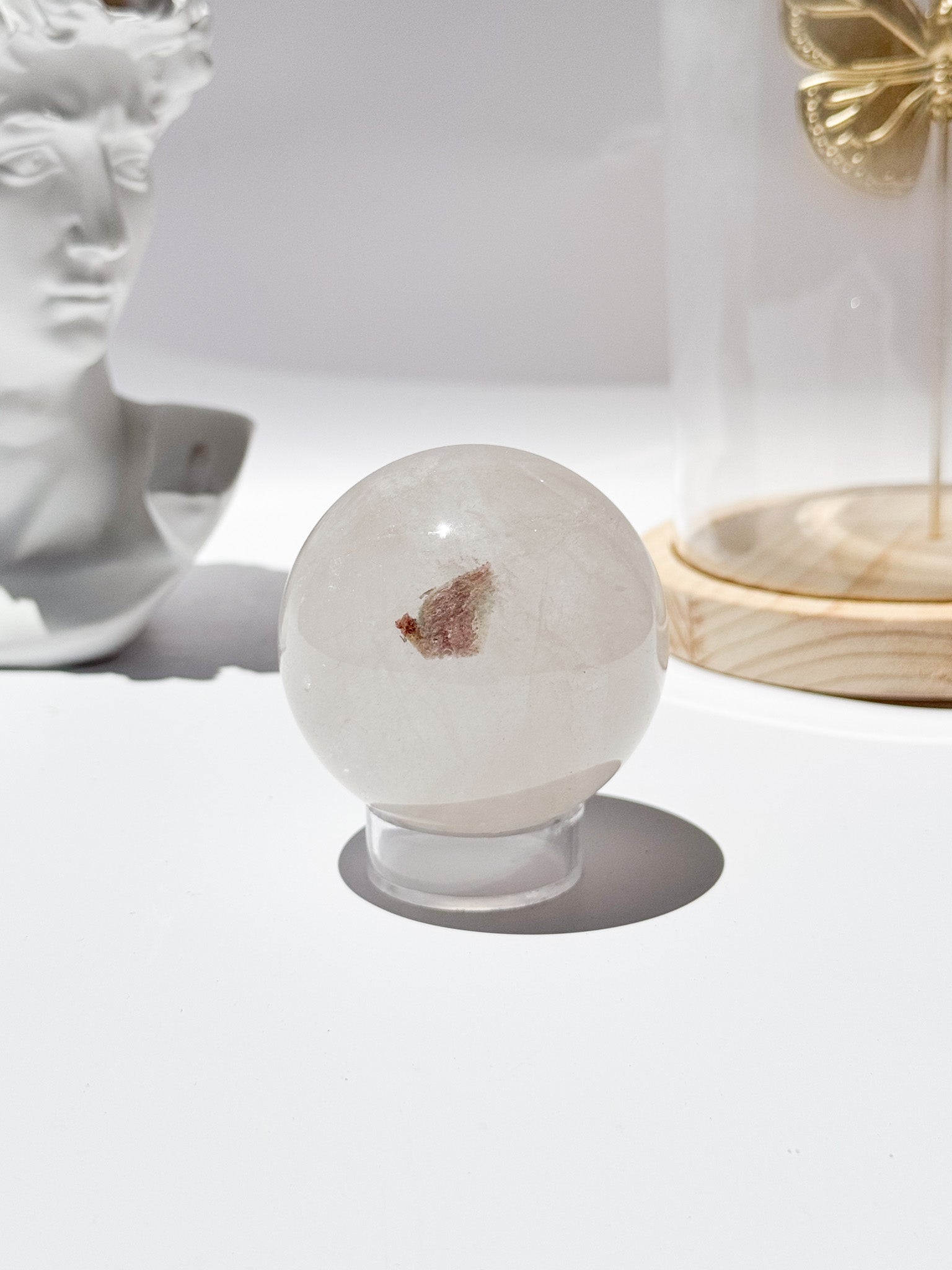 Clear Quartz Sphere with Inclusions