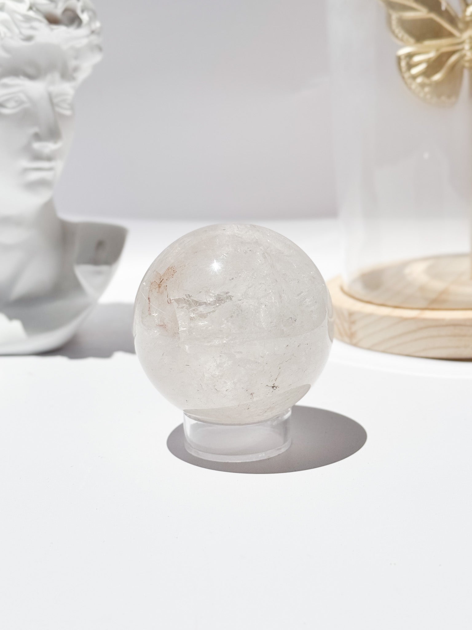 Clear Quartz Sphere with Inclusions