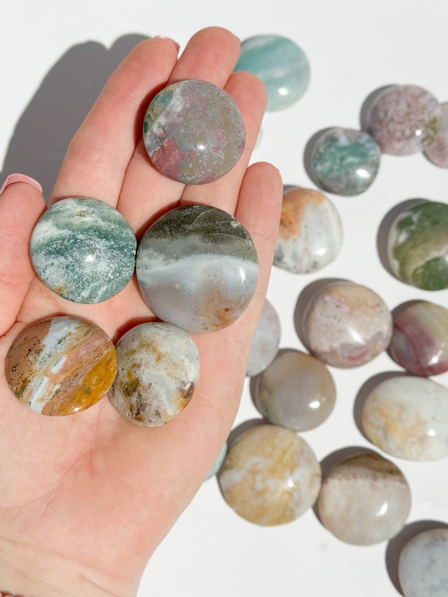 High Grade Ocean Jasper Button