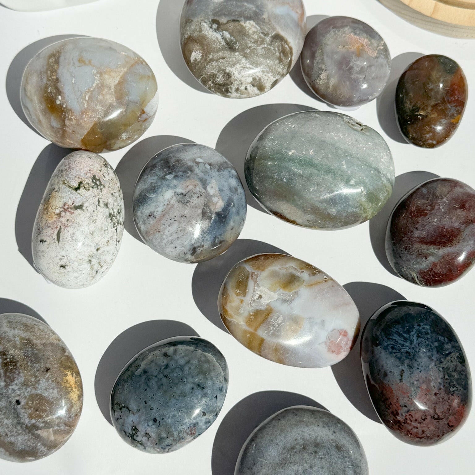 Ocean Jasper Palmstones - B Grade Healing Crystal.
