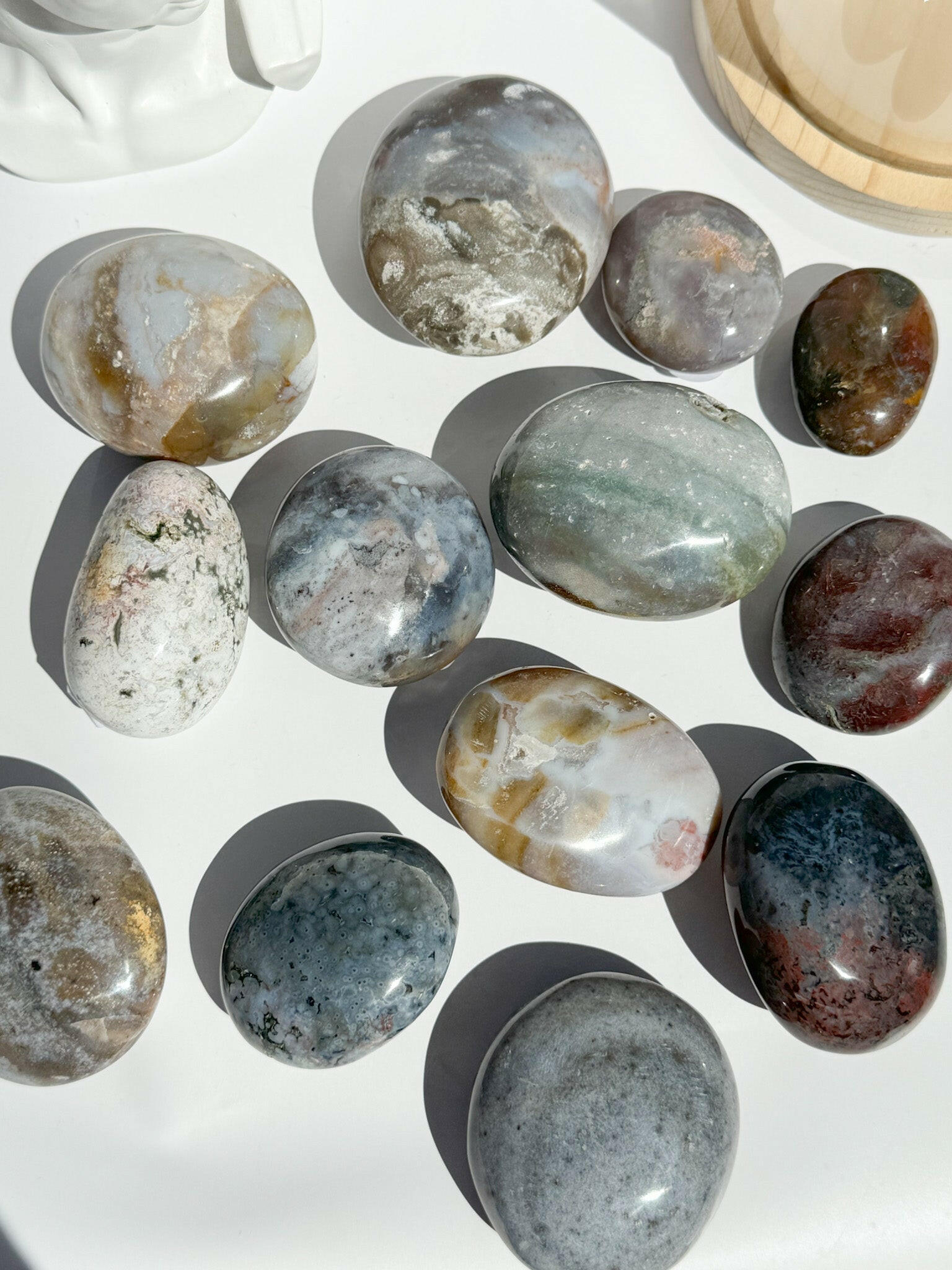 Ocean Jasper Palmstones - B Grade Healing Crystal.