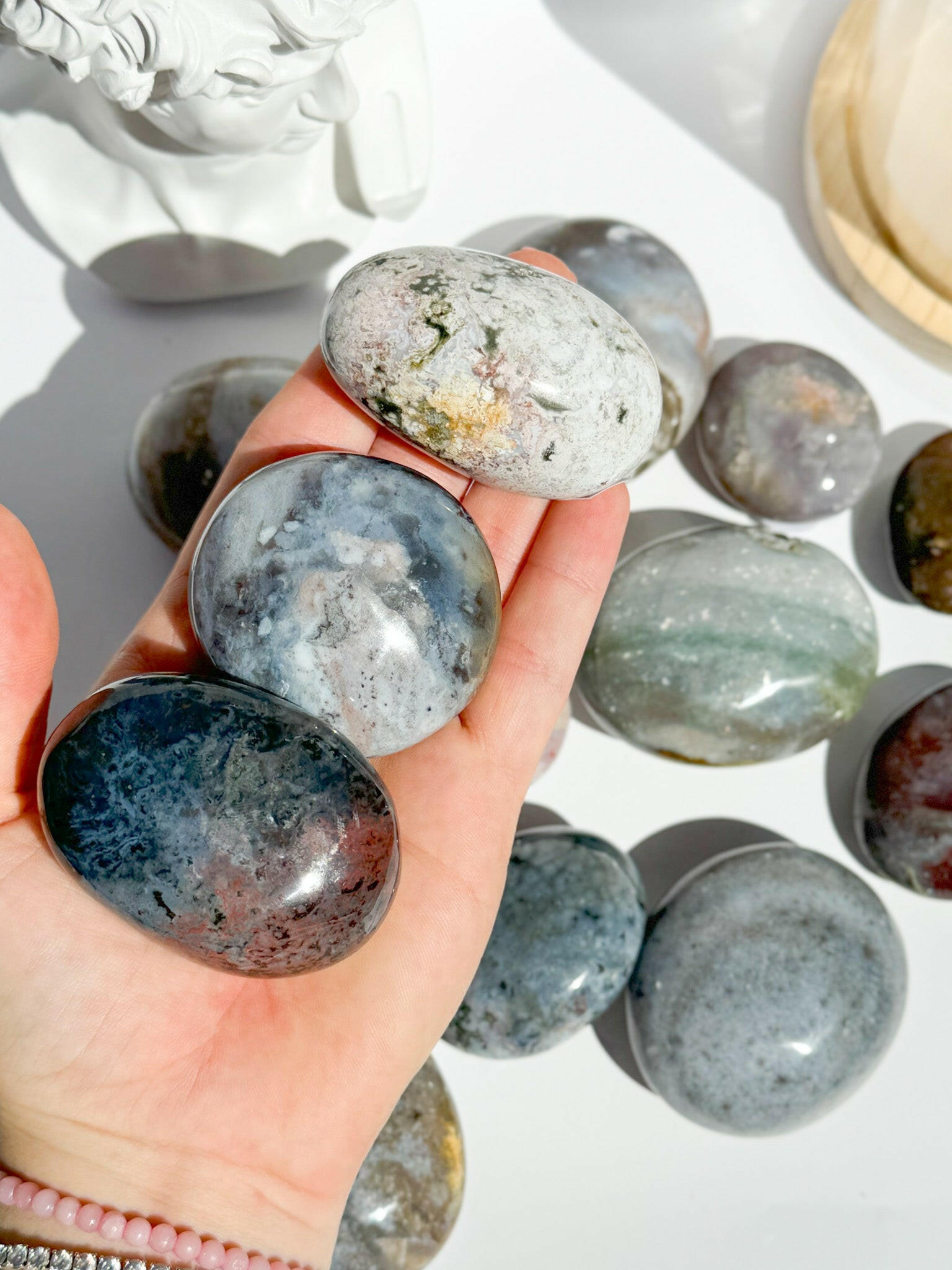 Ocean Jasper Palmstones - B Grade Healing Crystal.