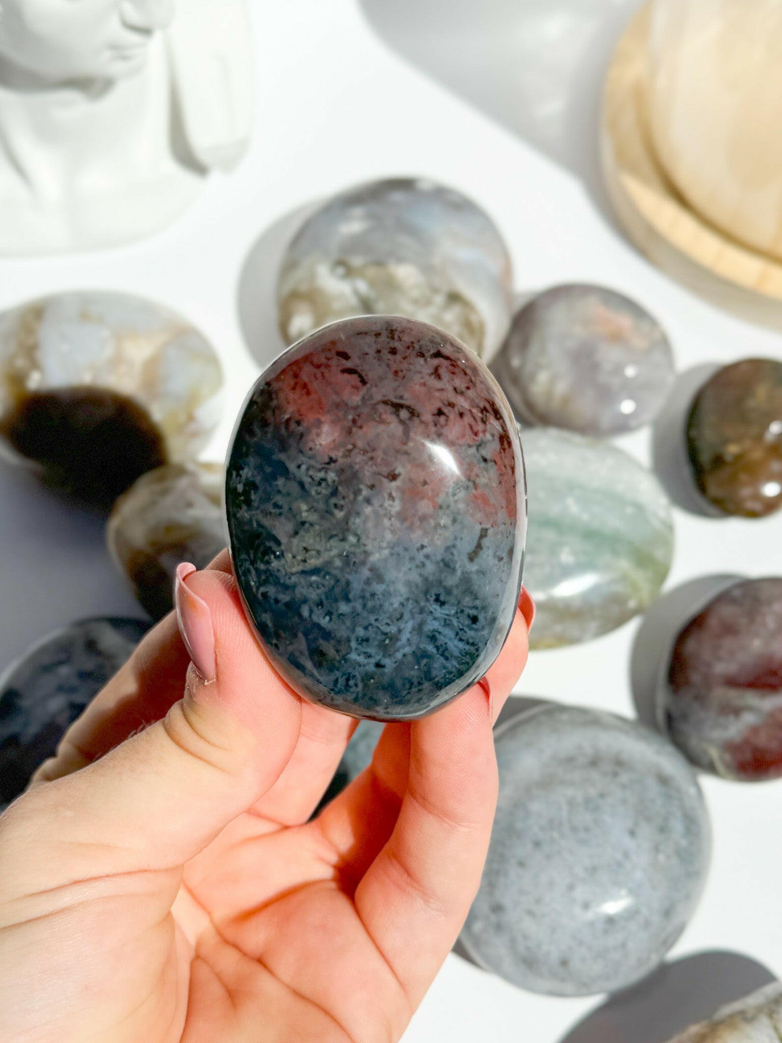 Ocean Jasper Palmstones - B Grade Healing Crystal.