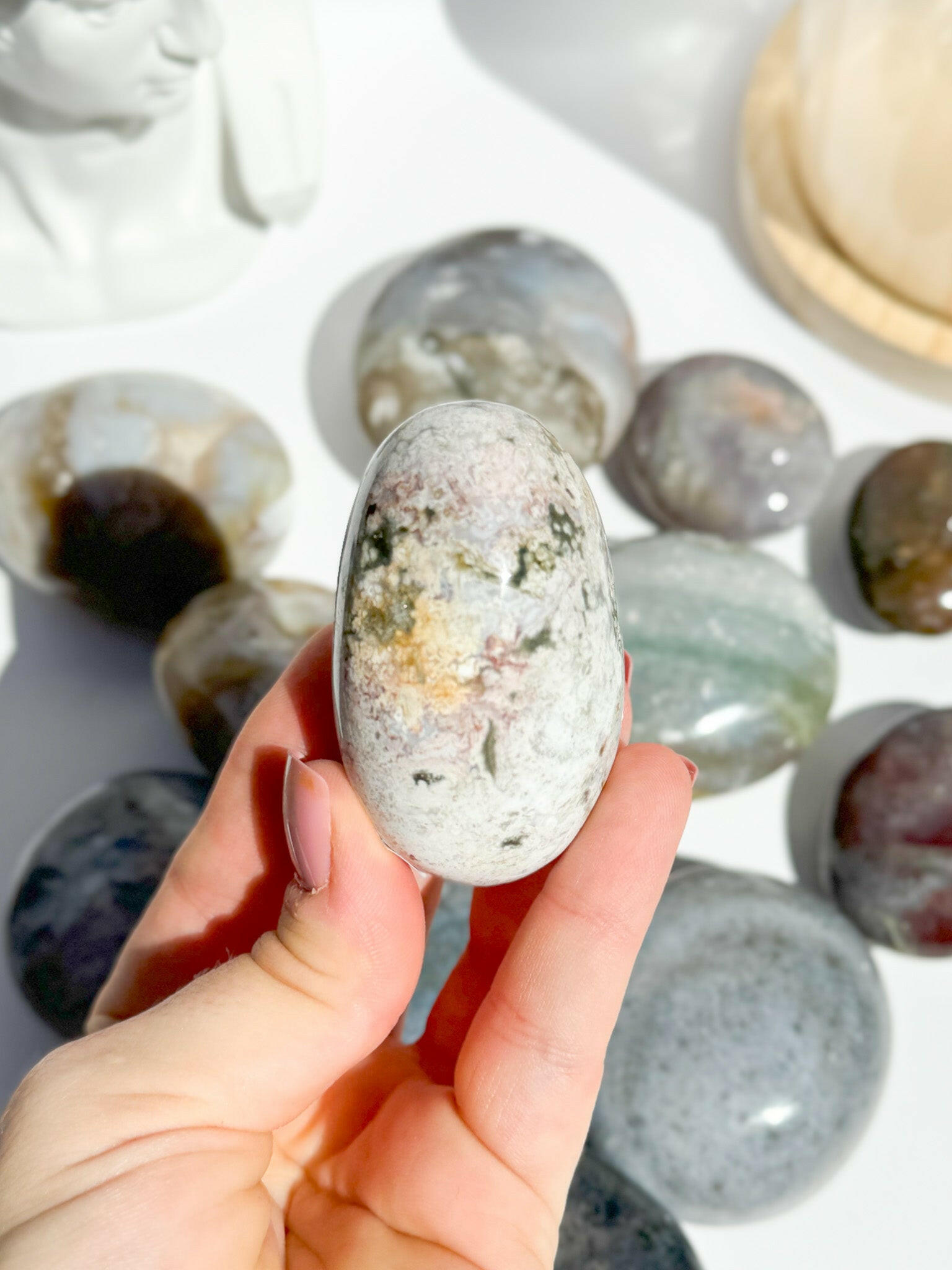 Ocean Jasper Palmstones - B Grade Healing Crystal.