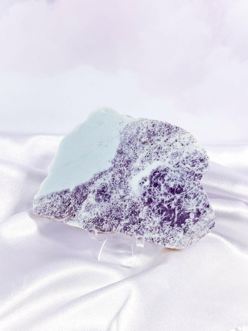 Lepidolite and Cleavelandite Slab - Premium healing crystal from Stones of Virtue Australia.