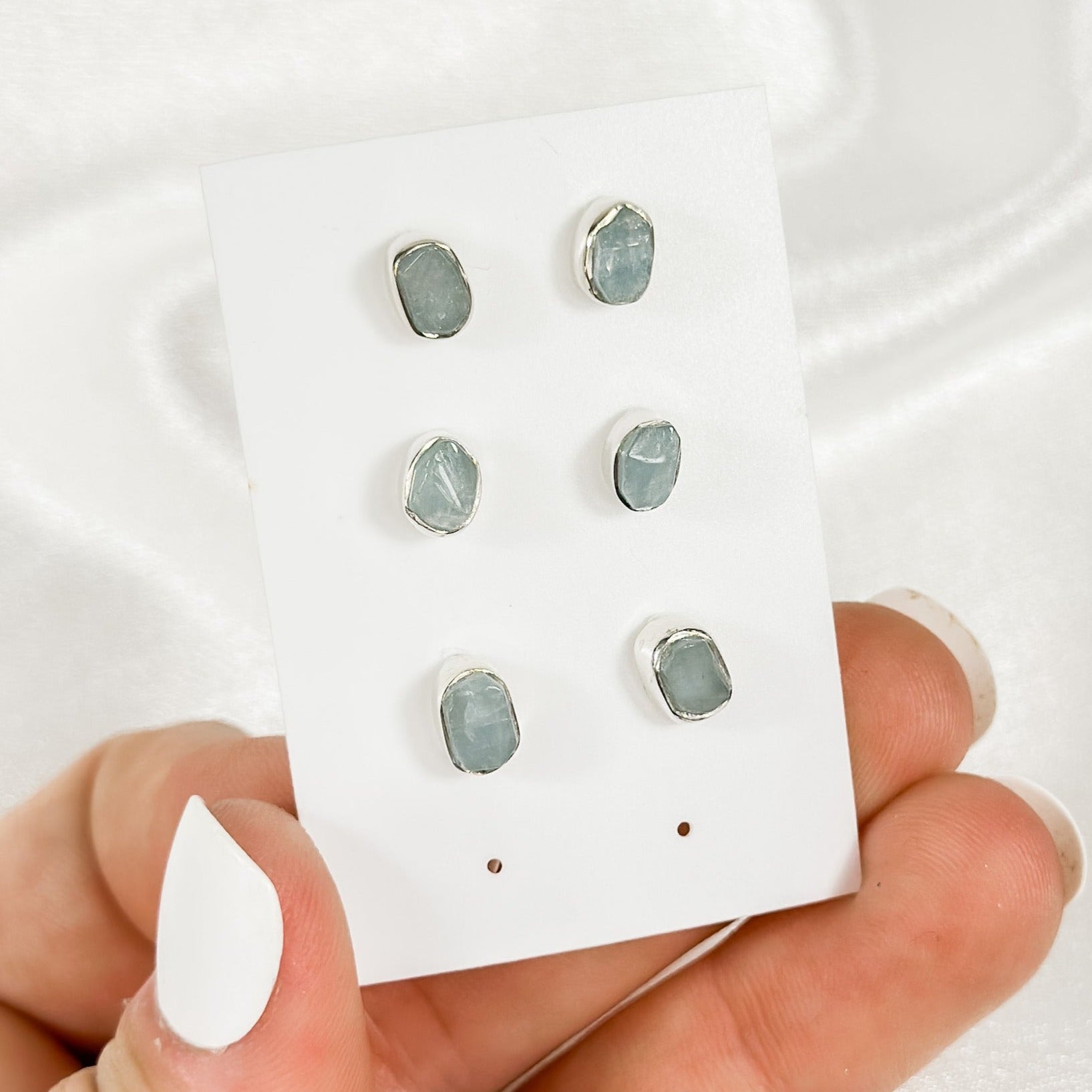 Aquamarine Earrings - 925 Sterling Silver