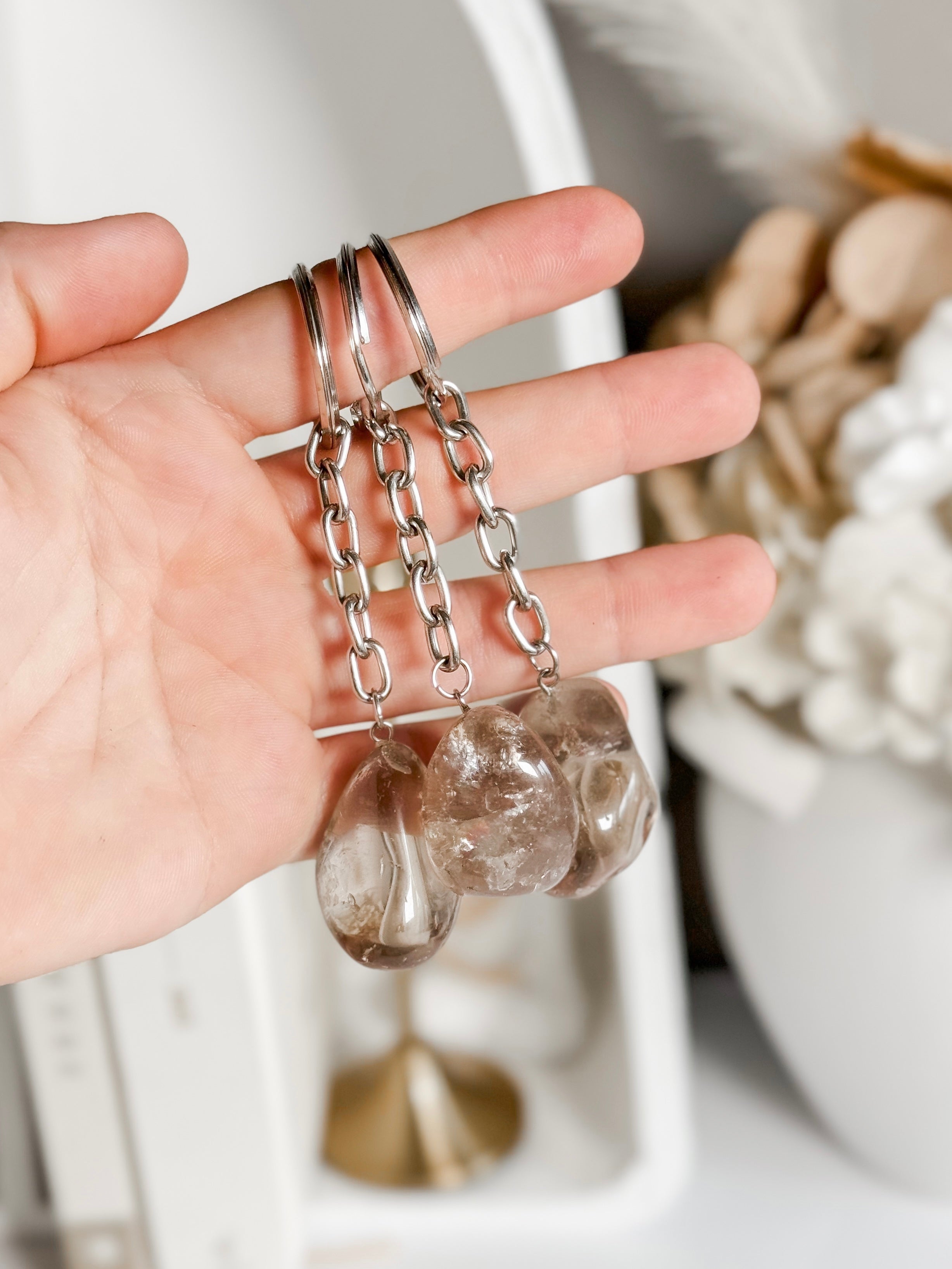 Smoky Quartz Keyring