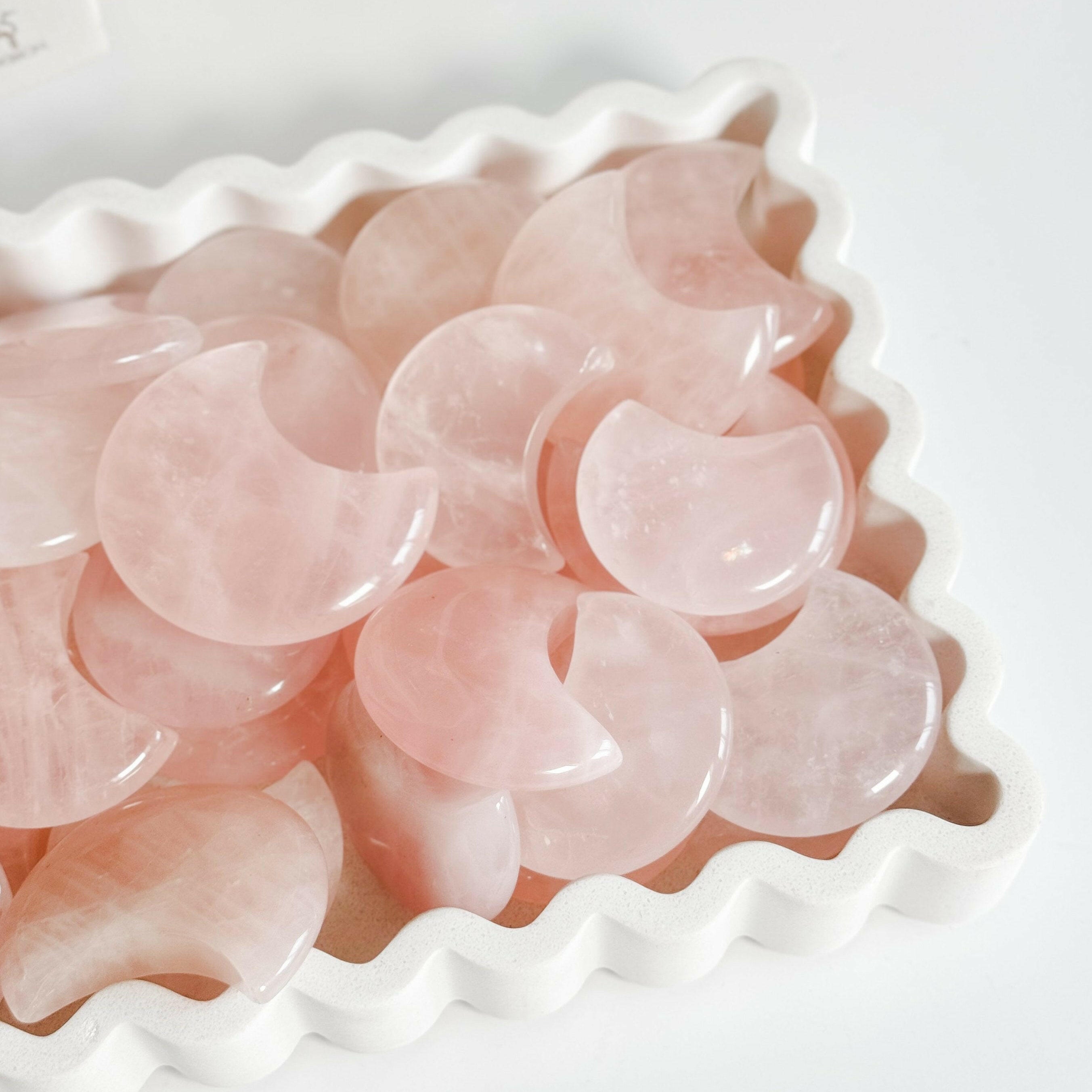 Rose Quartz Moon Healing Crystal.