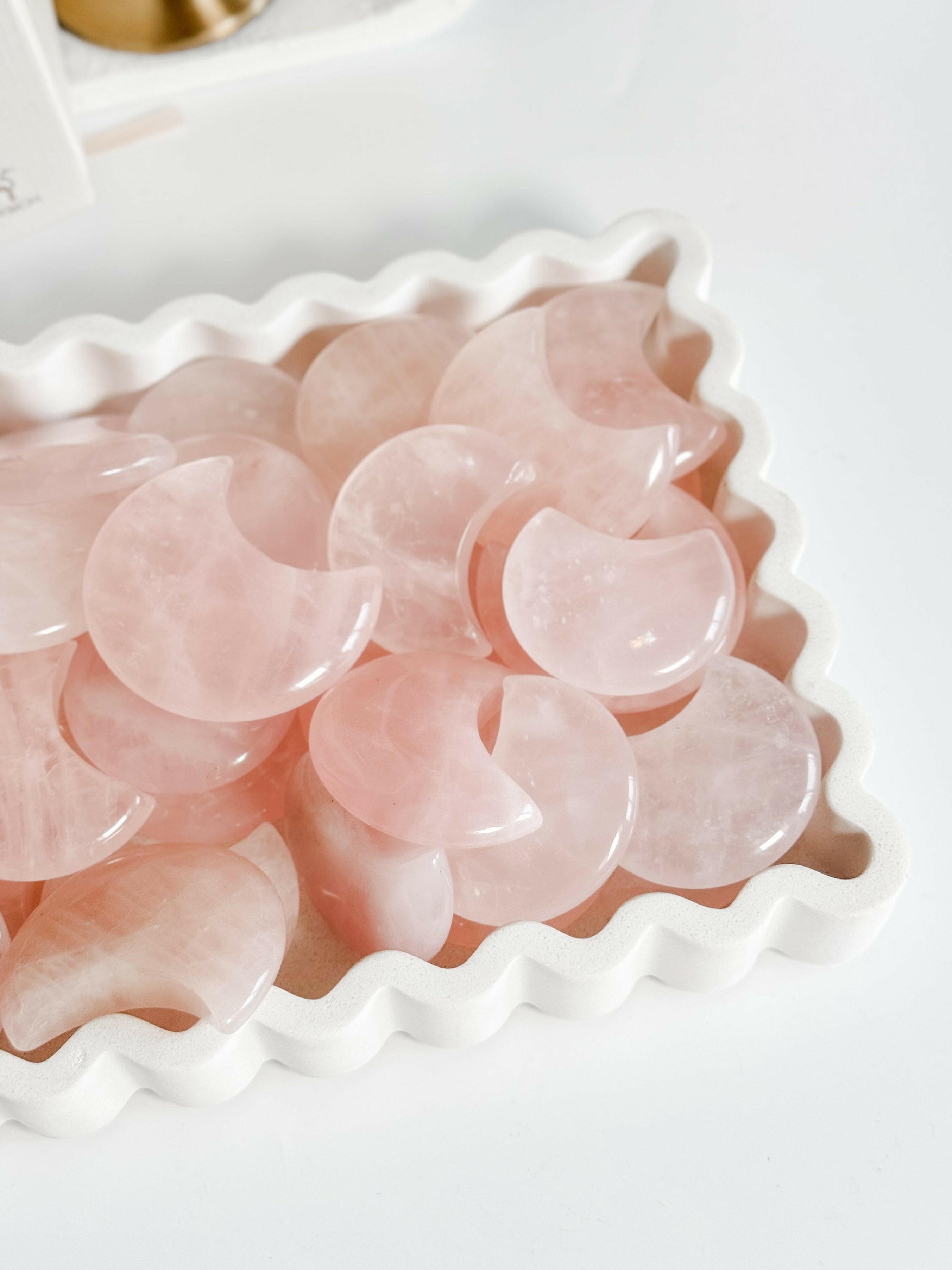 Rose Quartz Moon Healing Crystal.