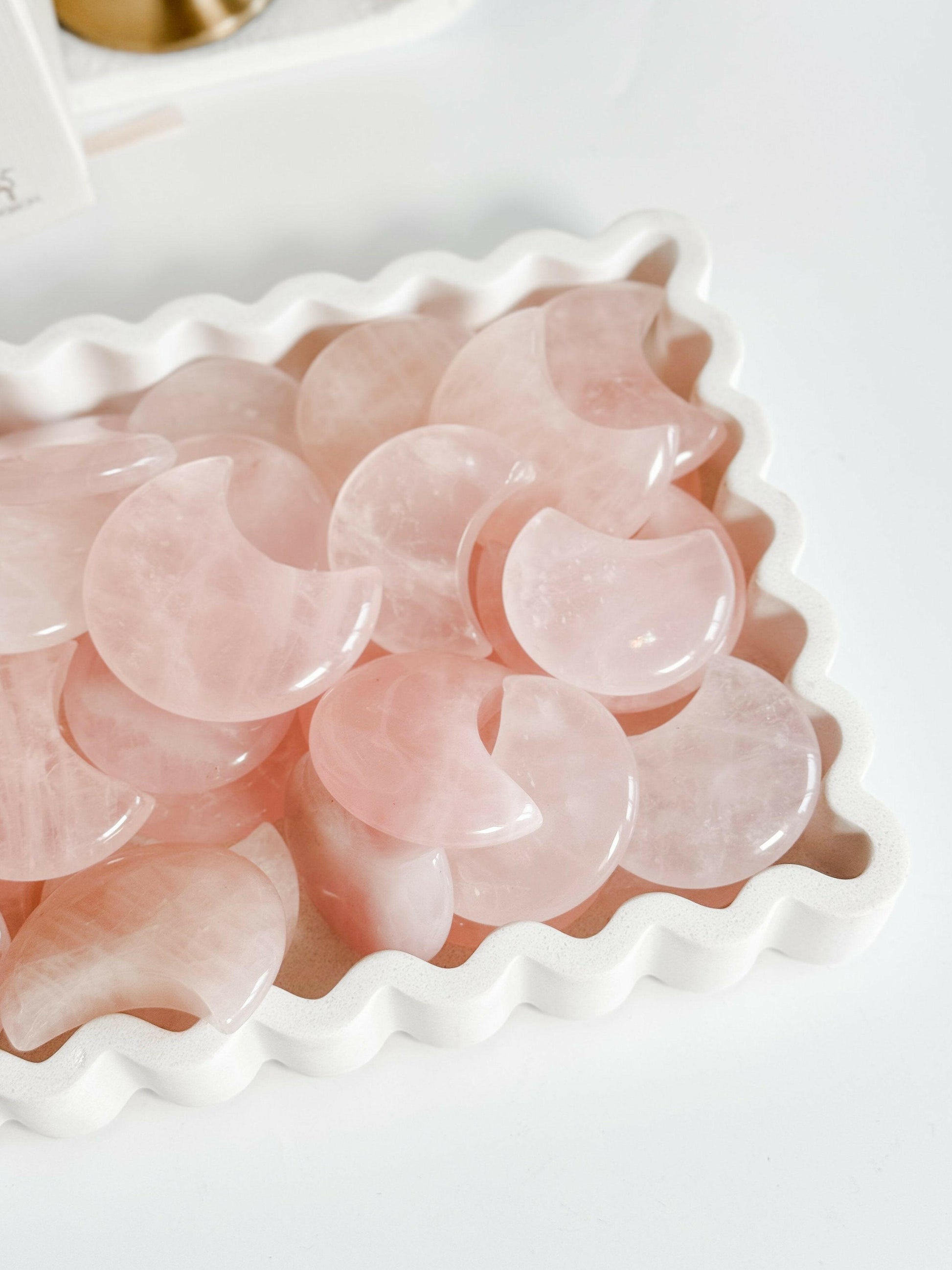 Rose Quartz Moon Healing Crystal.