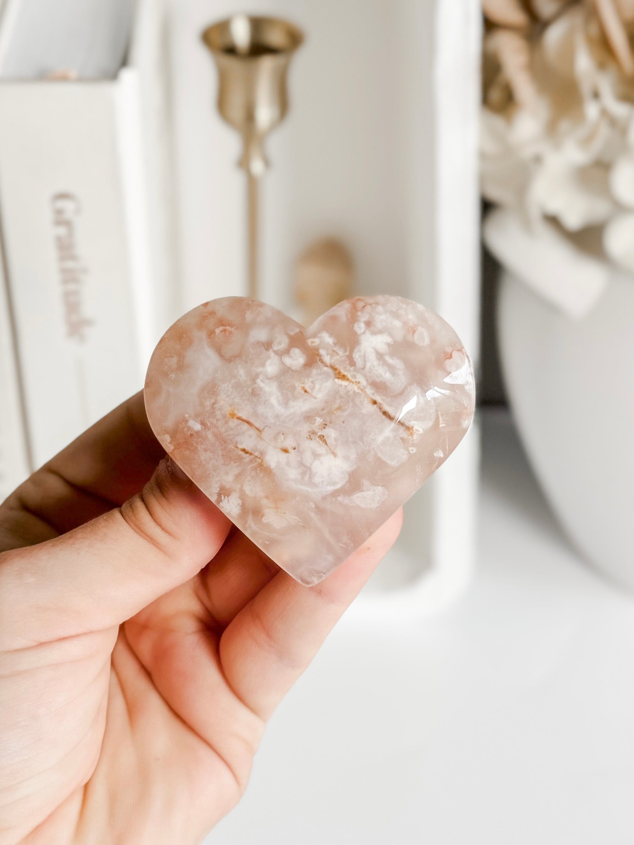 Flower Agate Heart