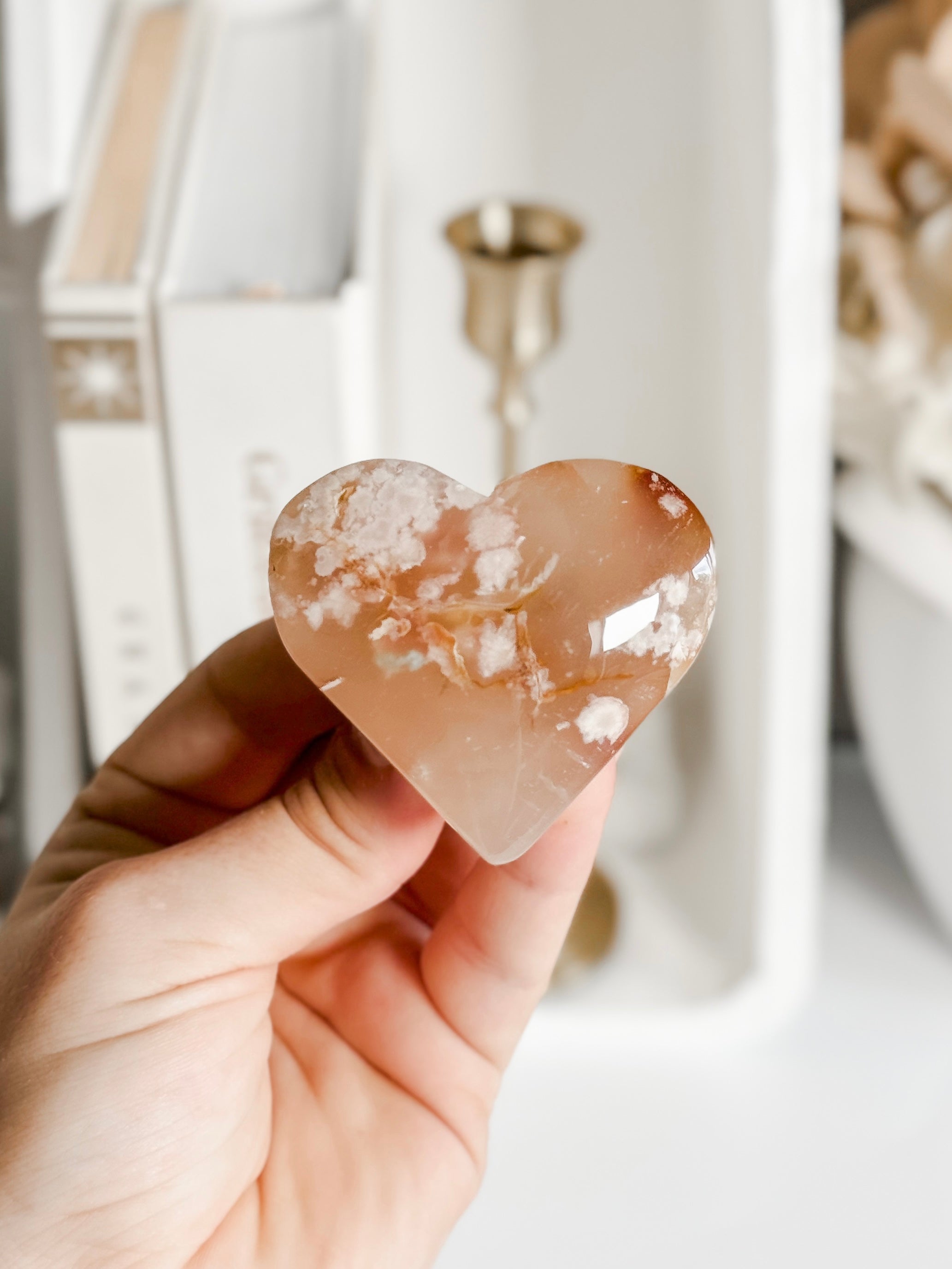 Flower Agate Heart