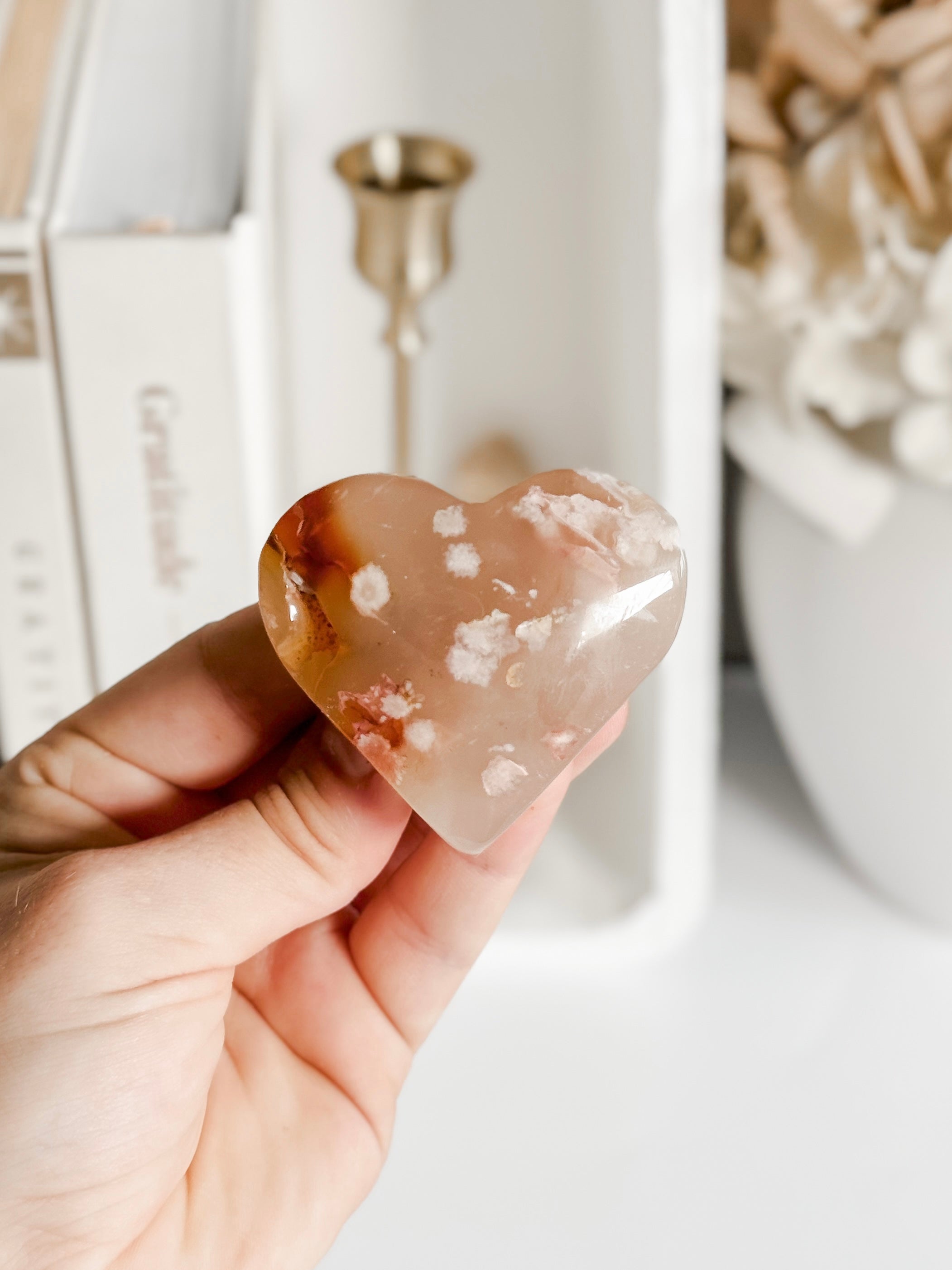 Flower Agate Heart