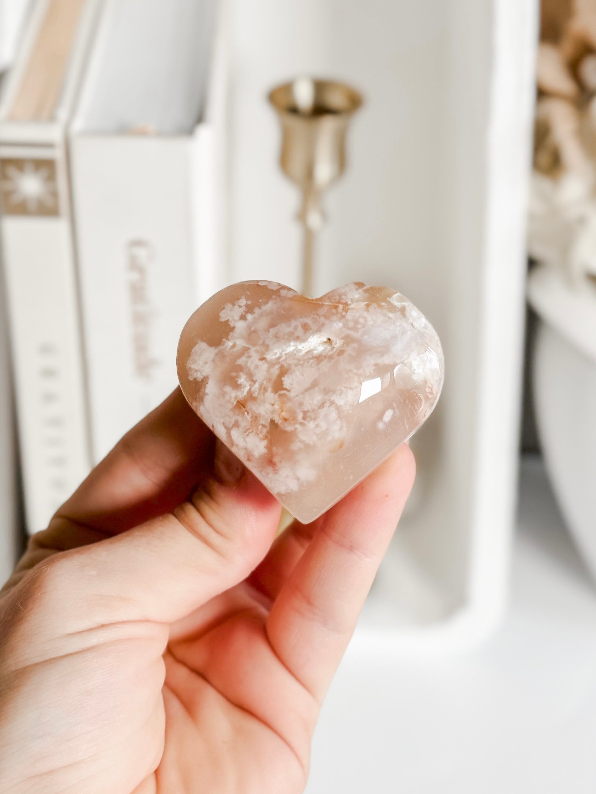 Flower Agate Heart