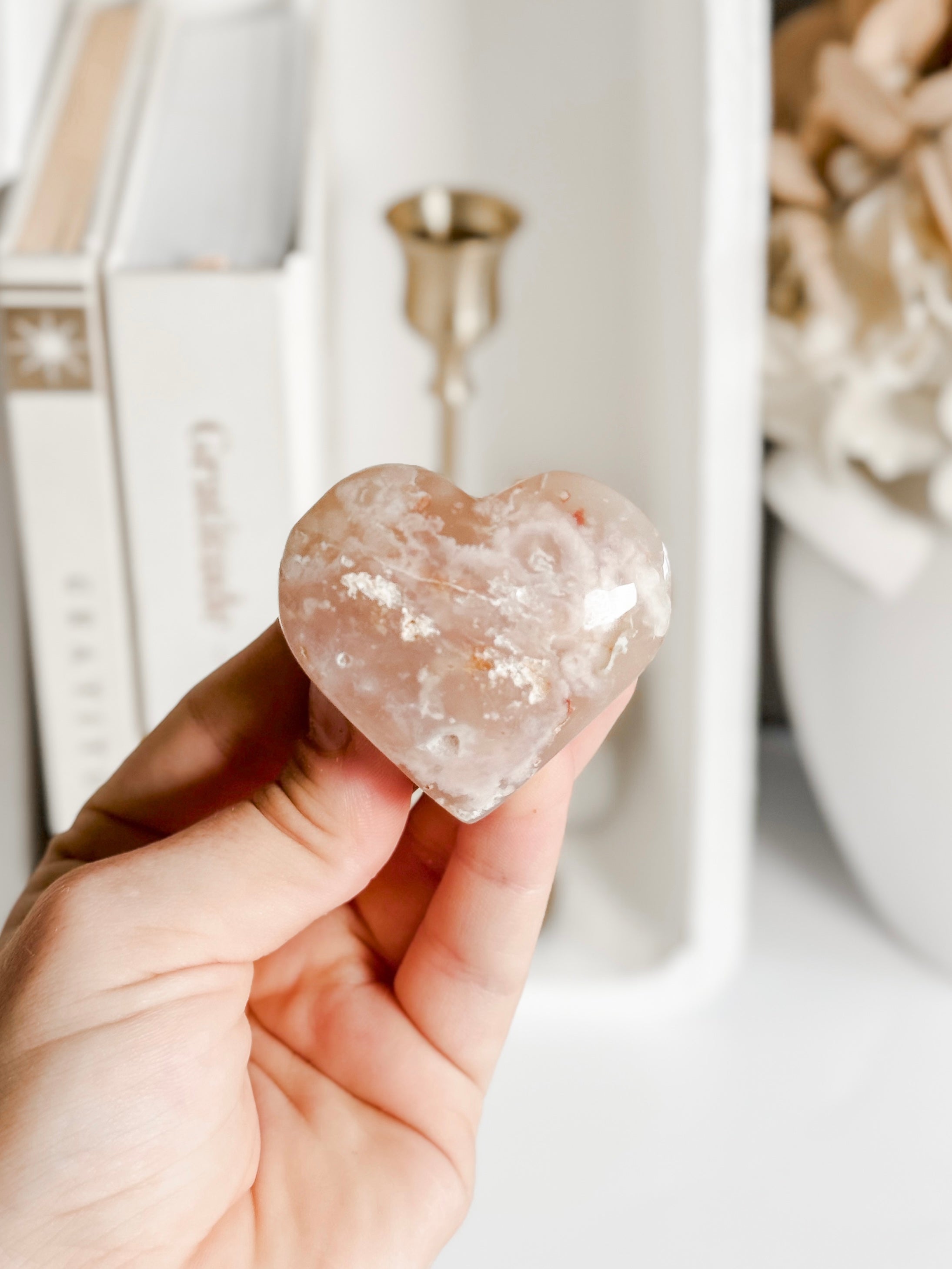 Flower Agate Heart