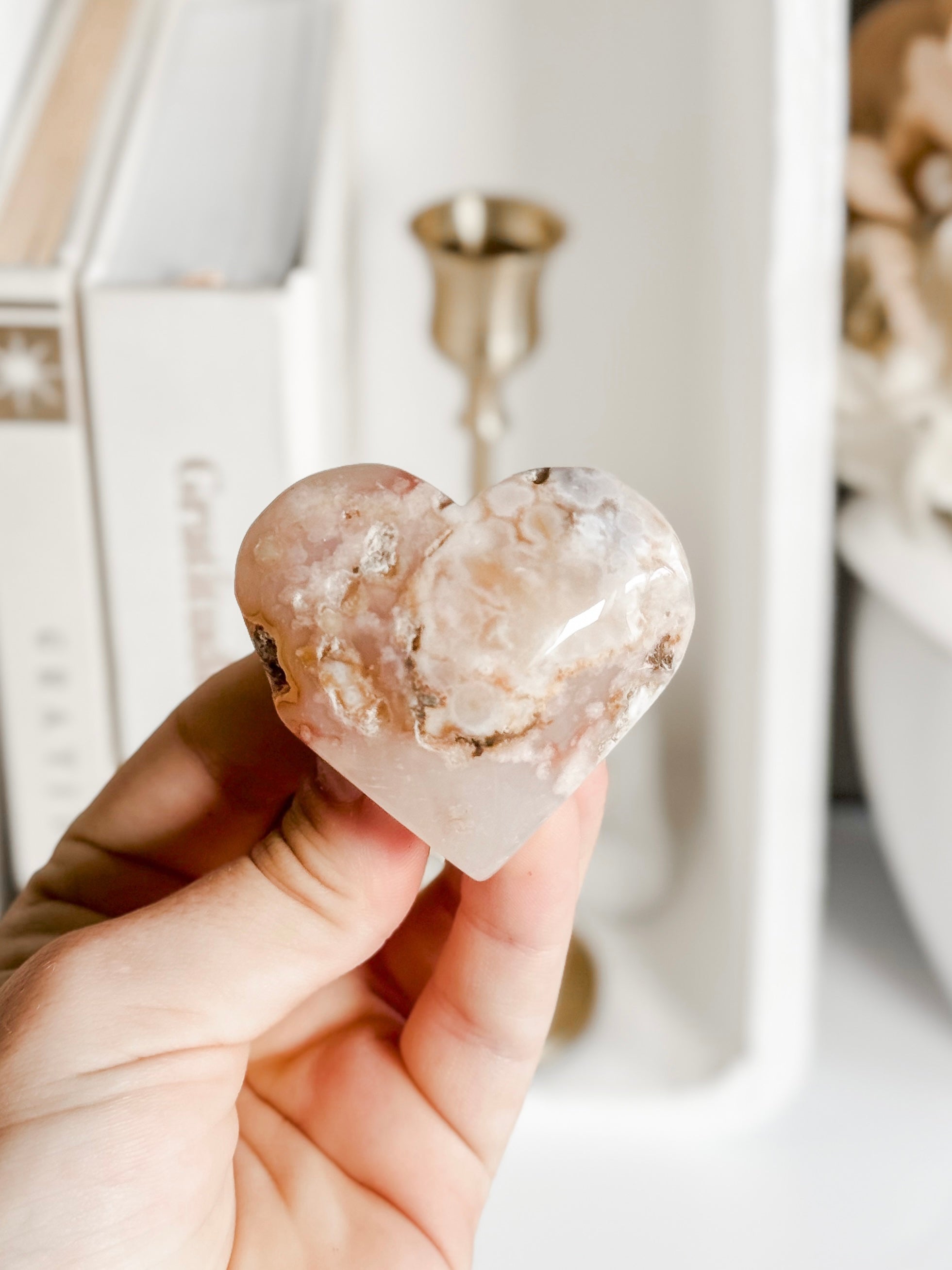 Flower Agate Heart