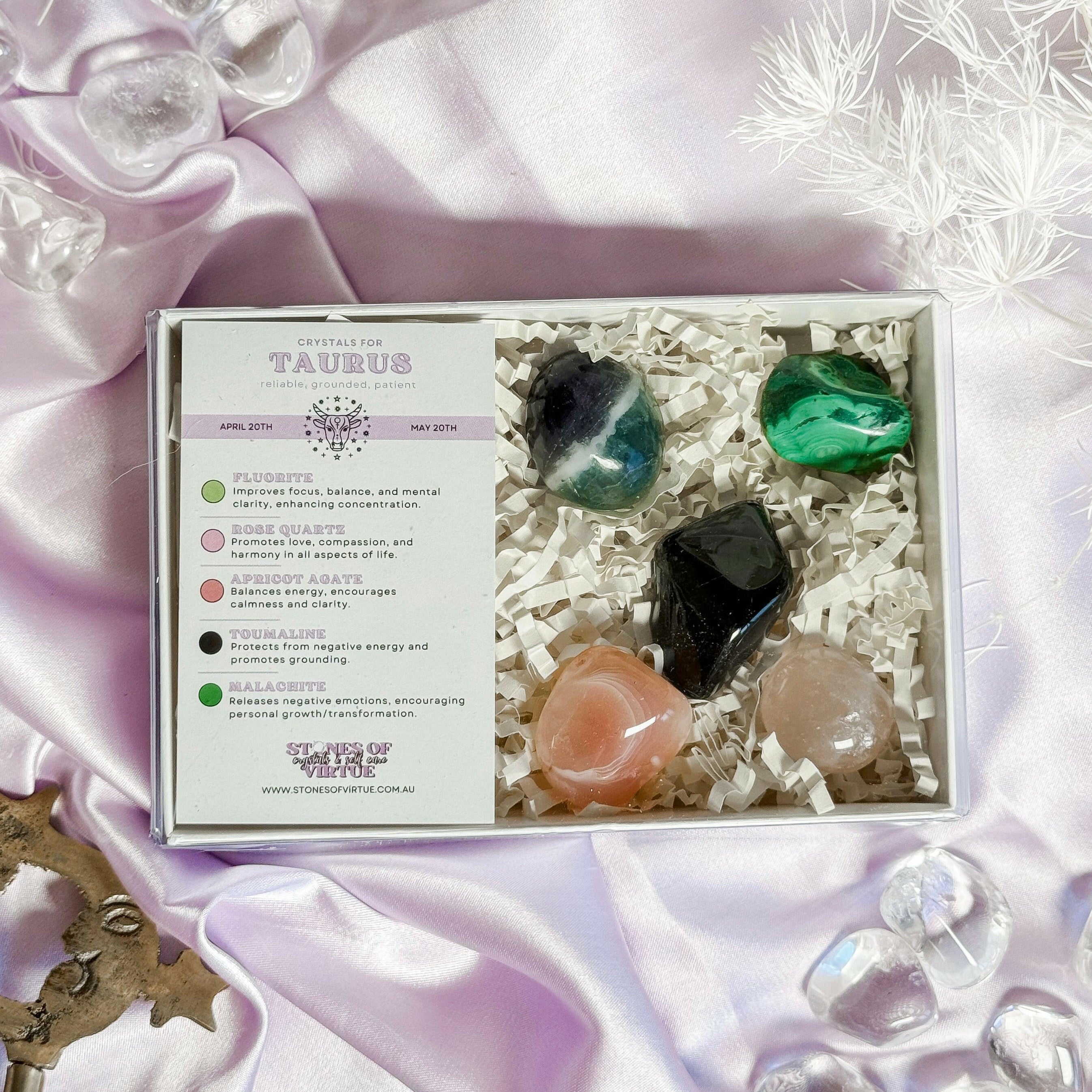 Taurus Zodiac Crystal Kit Healing Crystal.