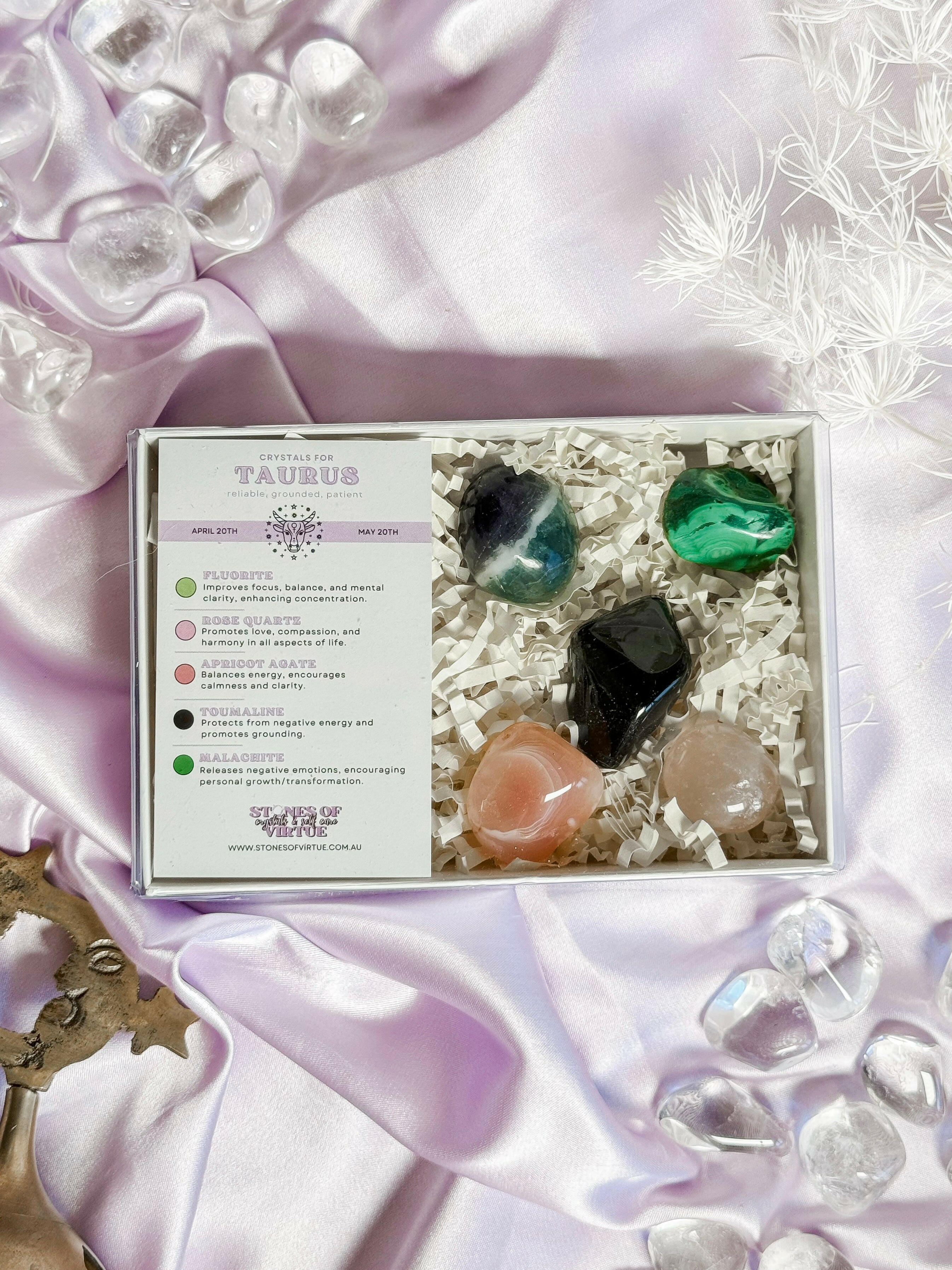 Taurus Zodiac Crystal Kit Healing Crystal.