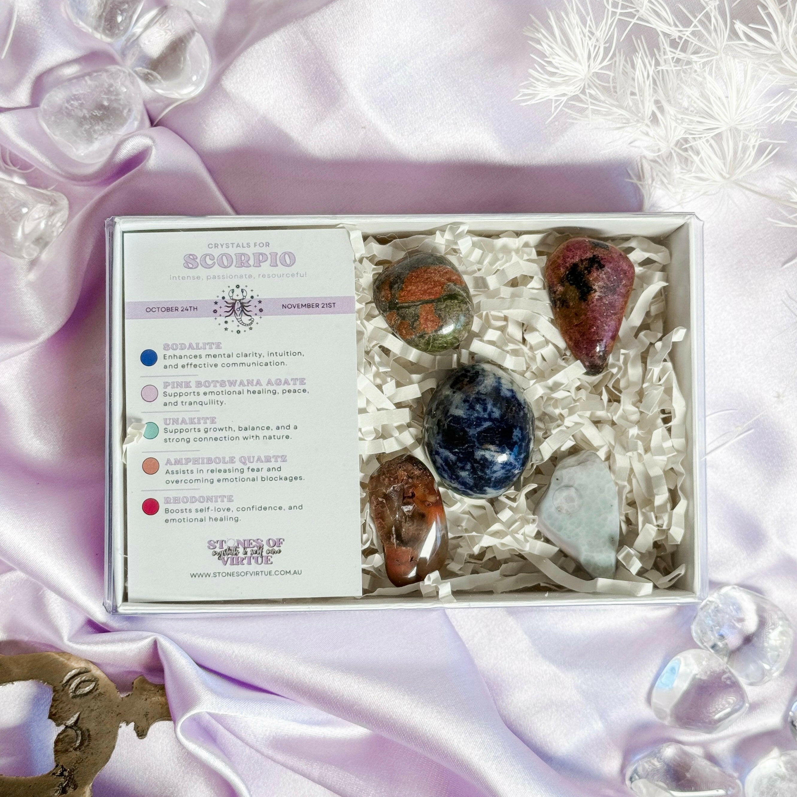 Scorpio Zodiac Crystal Kit Healing Crystal.
