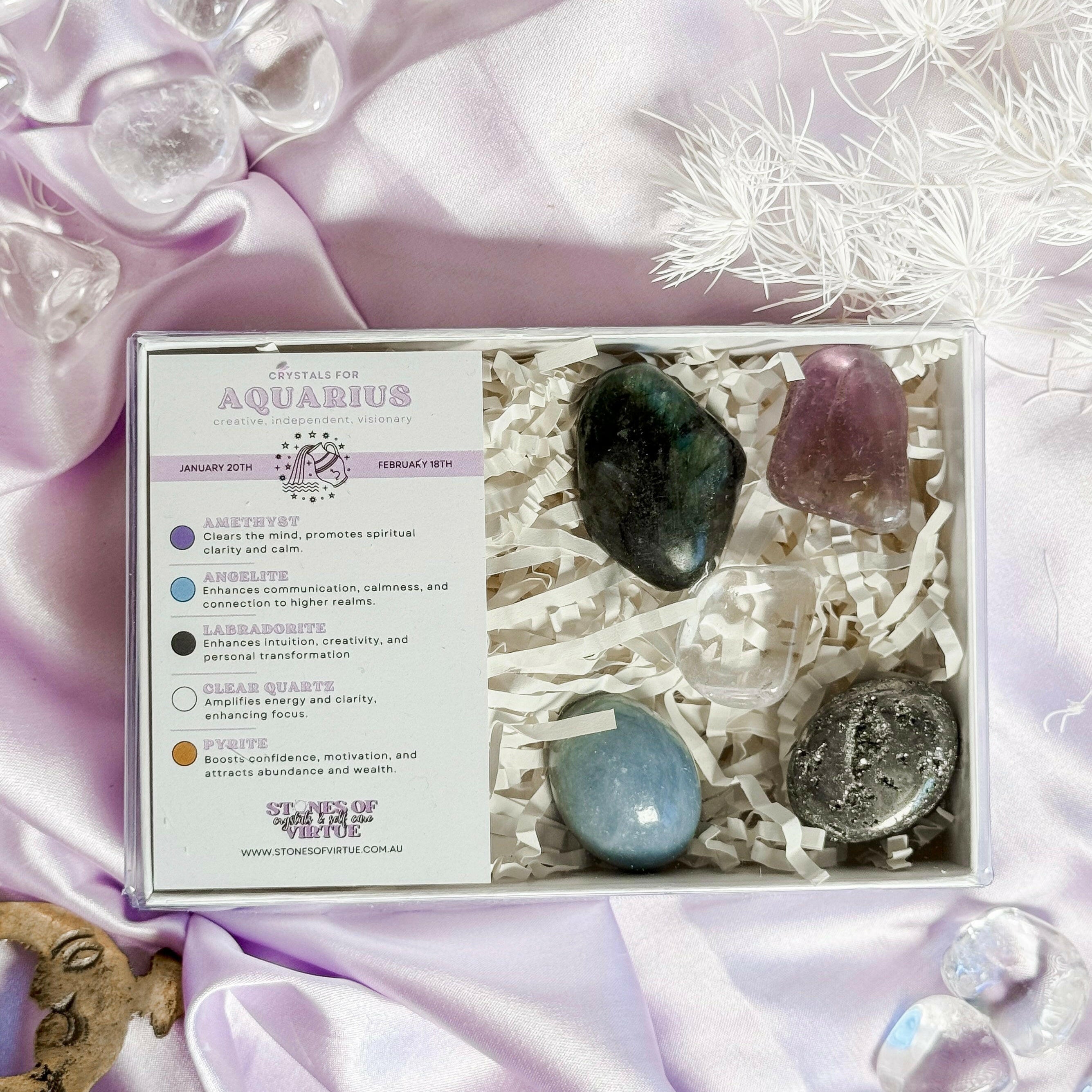 Aquarius Zodiac Crystal Kit Healing Crystal.