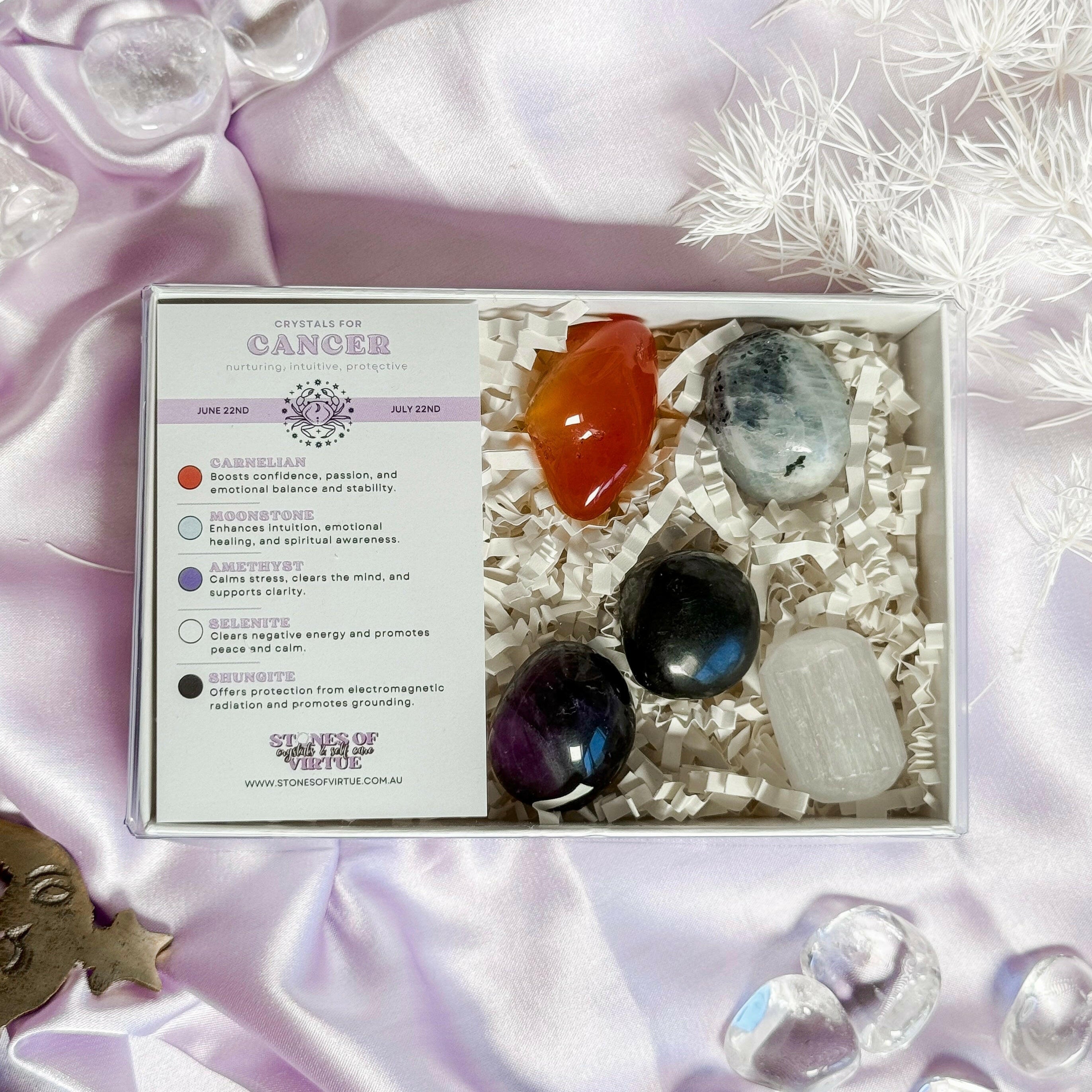Cancer Zodiac Crystal Kit Healing Crystal.