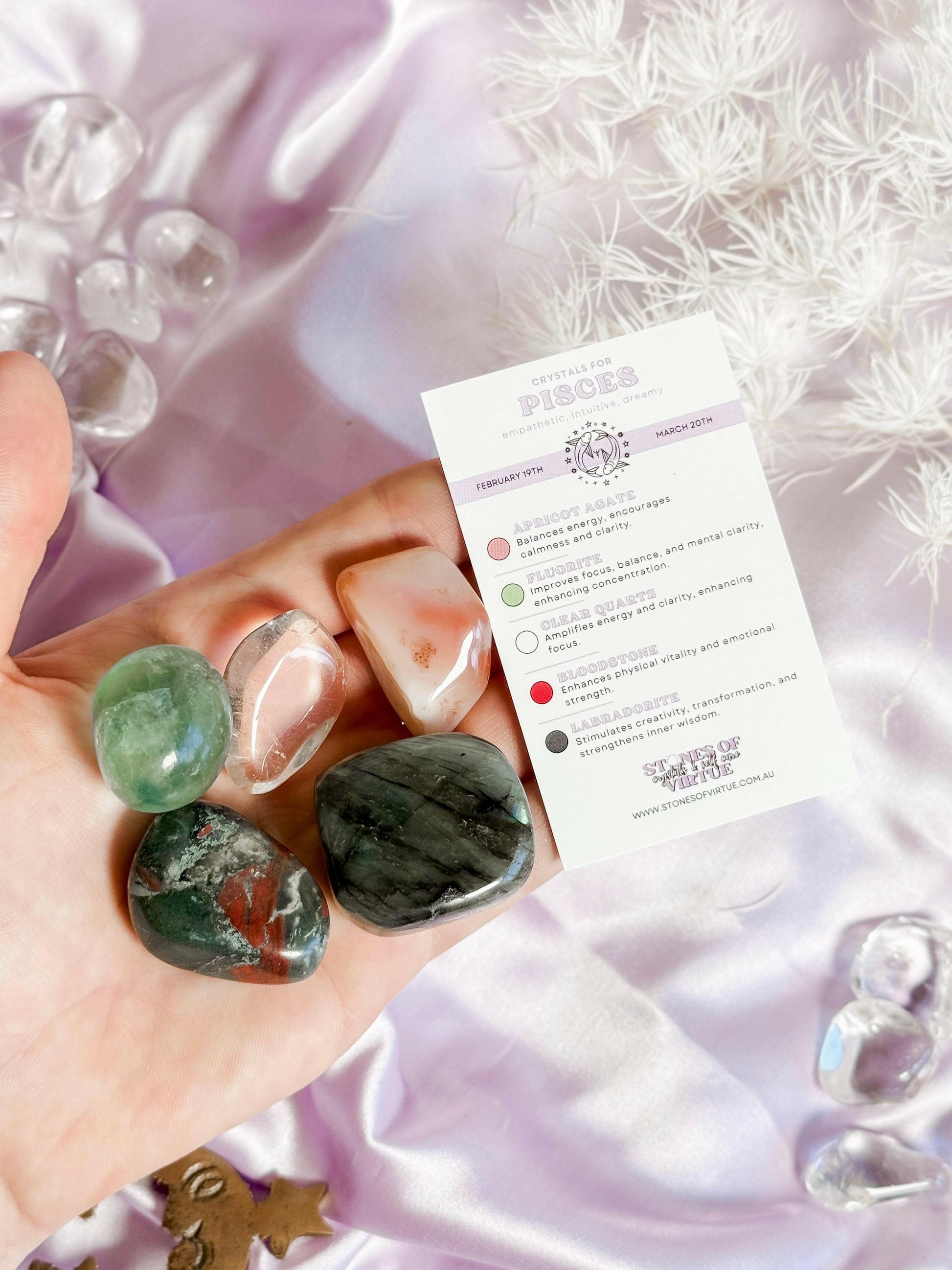 Pisces Zodiac Crystal Kit Healing Crystal.